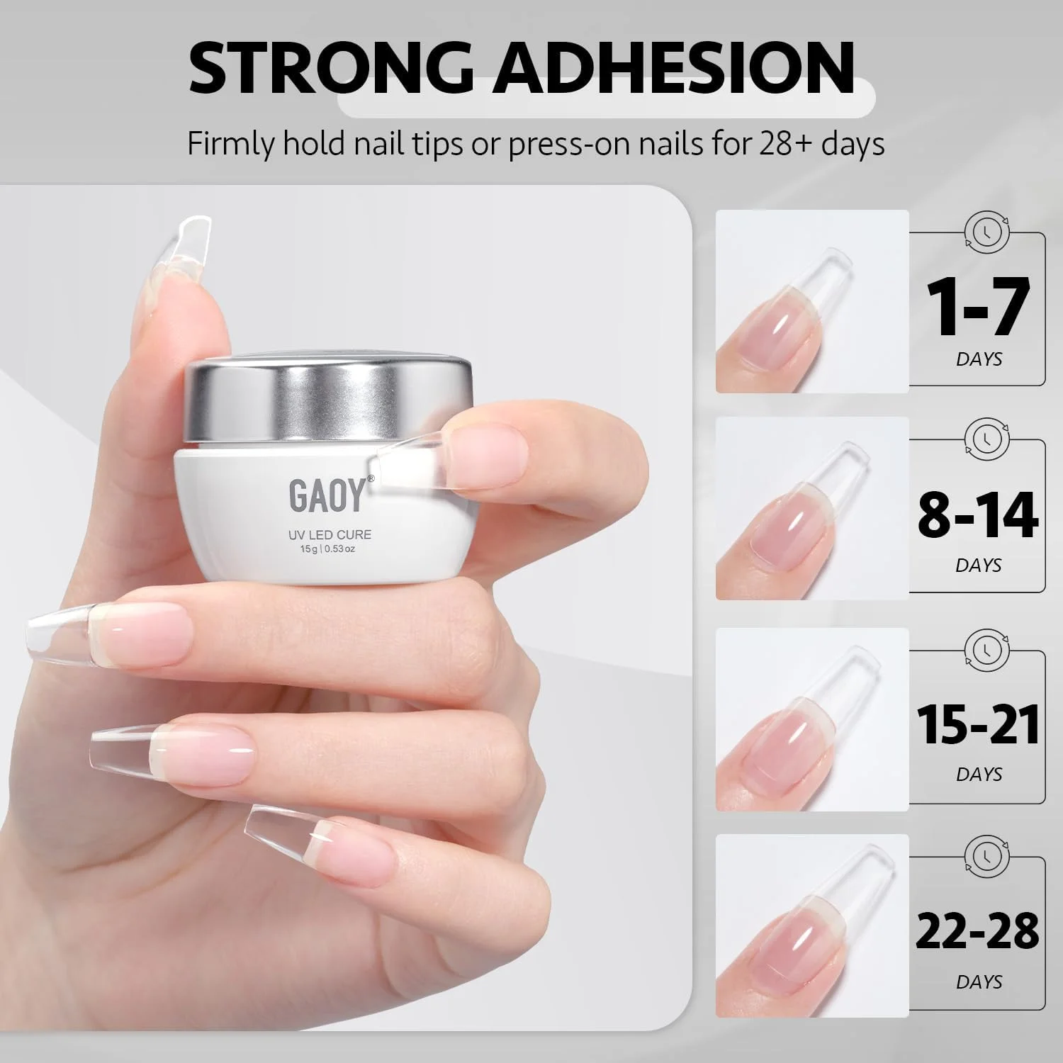 چسب ژل جامد ناخن گایو، 15 گرم، فشار قوی، مناسب ناخن های مصنوعی و اکریلیک، خشک شدن با نور UV چسب ژل جامد ناخن گایو، 15 گرم، فشار قوی، مناسب ناخن های مصنوعی و اکریلیک، خشک شدن با نور UV