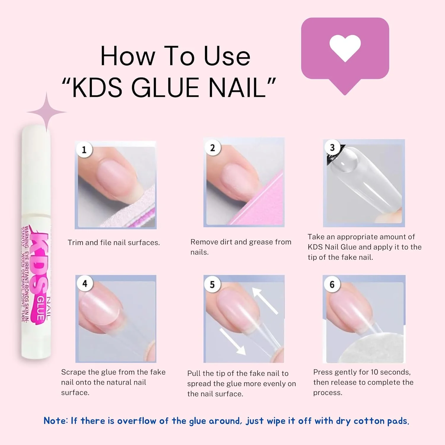 چسب ناخن مادی فرمولا KDS برای طراحی و دیزاین حرفه ای ناخن مصنوعی، بسته 10 عددی