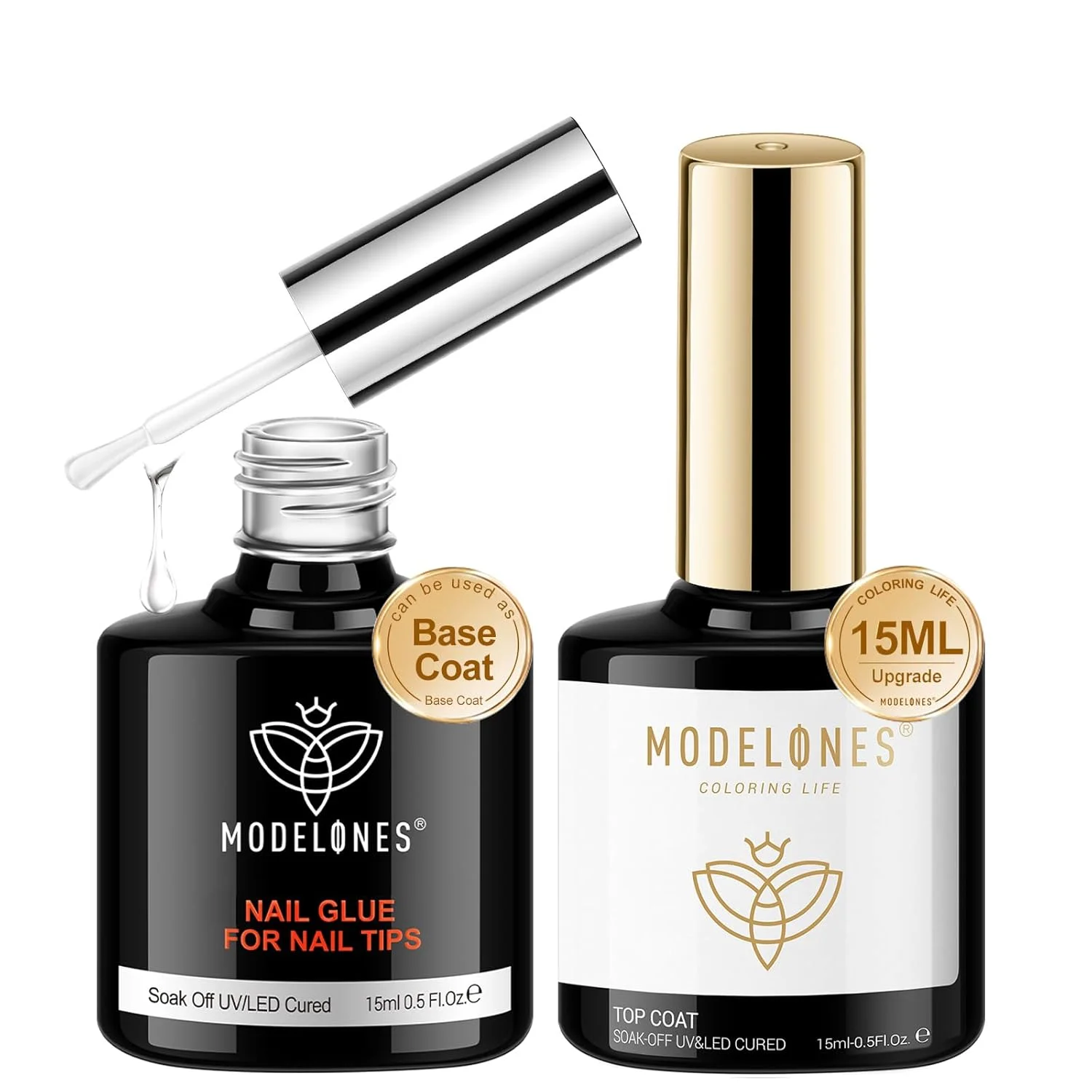 ست چسب ناخن ژلی مدلونز 9 در 1، ژل پایه و تاپ کت بدون نیاز به تمیز کردن، 2 عدد، چسب لاک ژل، ژل اکستنشن ناخن، چسب نگین، طراحی ناخن، نیاز به LED، 15 میلی لیتر ست چسب ناخن ژلی مدلونز 9 در 1، ژل پایه و تاپ کت بدون نیاز به تمیز کردن، 2 عدد، چسب لاک ژل، ژل اکستنشن ناخن، چسب نگین، طراحی ناخن، نیاز به LED، 15 میلی لیتر