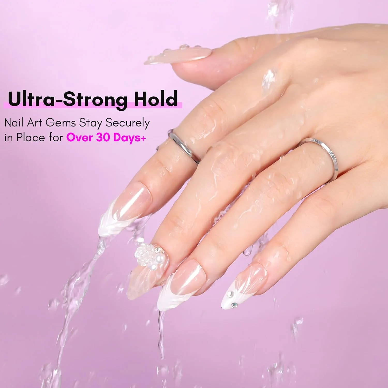 چسب نگین ناخن Makartt همراه با قلم مو، 15 میلی لیتر چسب ژل شفاف فوق العاده قوی برای تزئینات ناخن، سنگ های سه بعدی، آویزها، گل ها