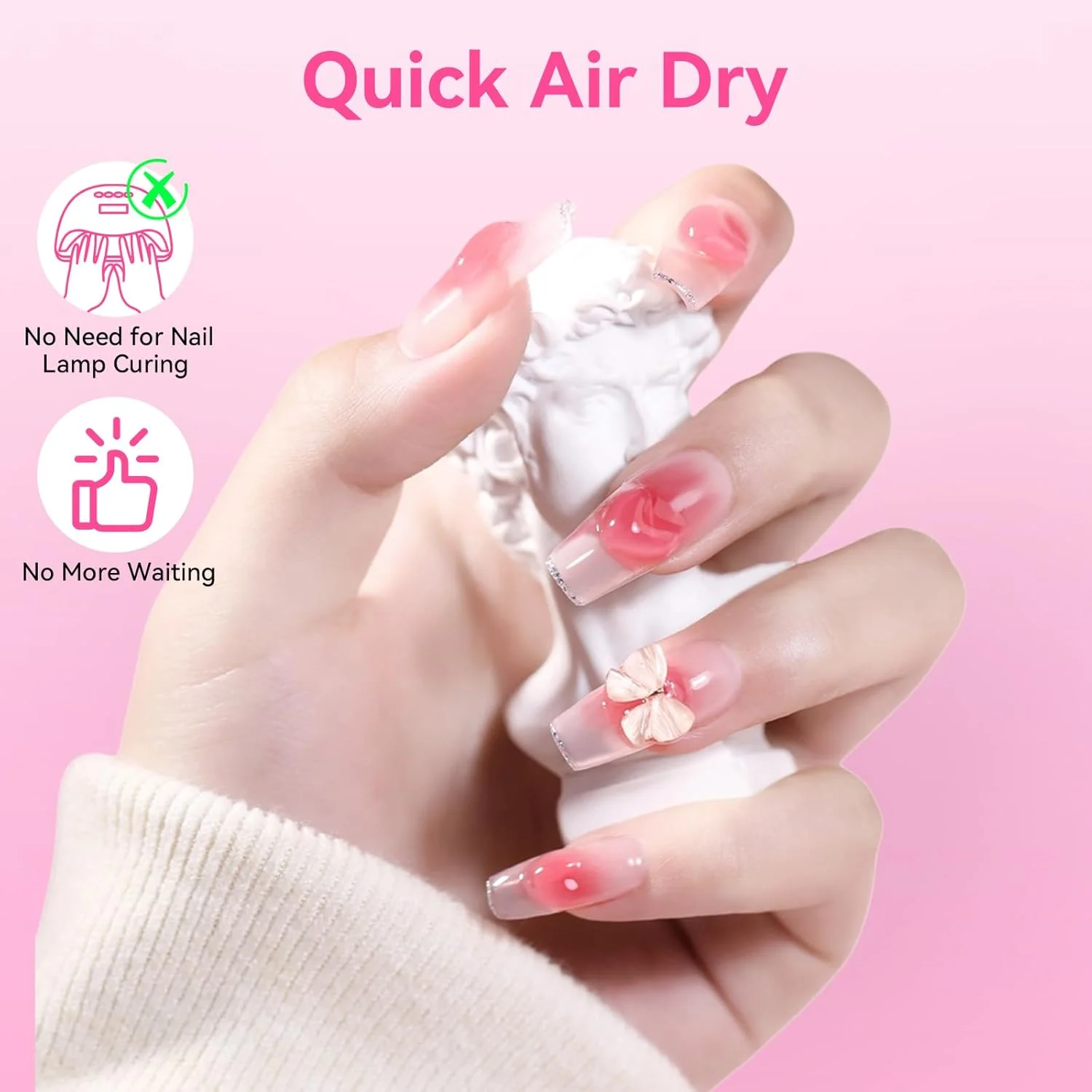 چسب ناخن فوق العاده قوی ماکارت با برس، 3 عدد چسب ناخن مصنوعی اکریلیک برای نوک ناخن یا ناخن های شکسته، چسب ناخن با ماندگاری طولانی برای استفاده در سالن (3 * 7 میلی لیتر)