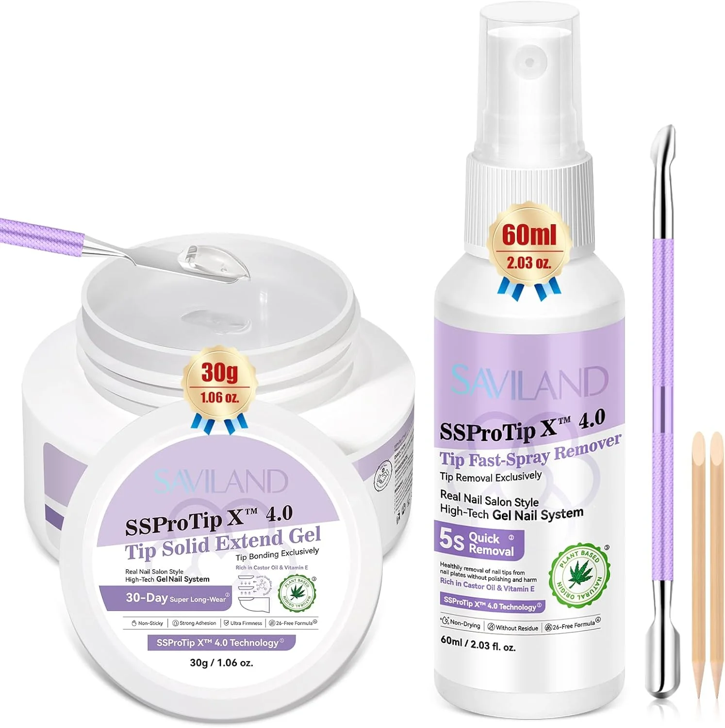 کیت چسب و ریموور ژل جامد ناخن SAVILAND | فرمول روغن کرچک و ویتامین E، چسبندگی قوی + ریمو سریع | ترمیم ناخن های مصنوعی حرفه ای برای خانه/سالن کیت چسب و ریموور ژل جامد ناخن SAVILAND | فرمول روغن کرچک و ویتامین E، چسبندگی قوی + ریمو سریع | ترمیم ناخن های مصنوعی حرفه ای برای خانه/سالن