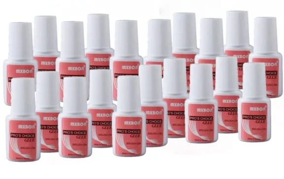 چسب ناخن حرفه ای 20 عددی | چسب ناخن مصنوعی | چسب برس دار قوی برای ناخن مصنوعی 7 گرمی (A, 20 عدد)