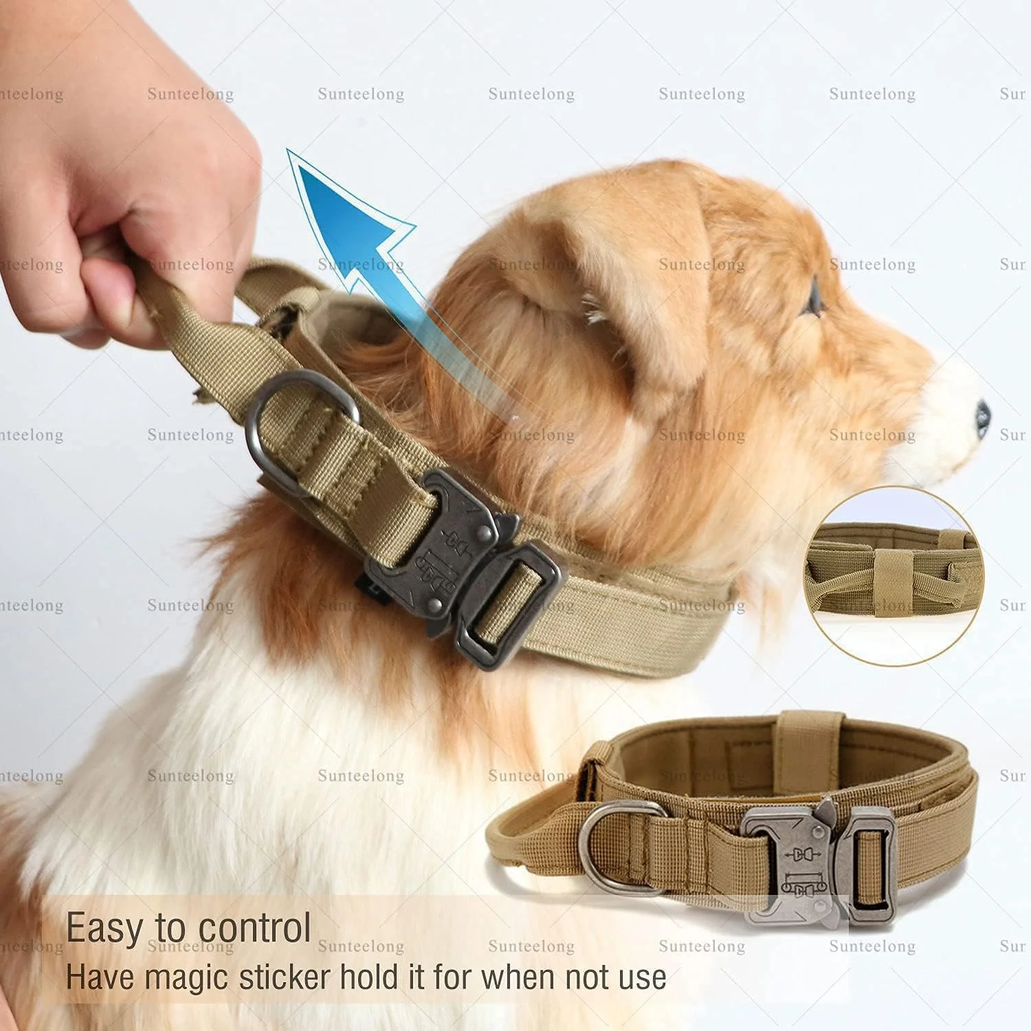 قلاده سگ تاکتیکال قابل تنظیم ELECDON، قلاده نایلونی ضخیم سگ با دستگیره برای آموزش سگ، سگک فلزی بادوام با رهاسازی سریع، قلاده سگ نظامی برای سگ های کوچک، متوسط و بزرگ L قلاده سگ تاکتیکال قابل تنظیم ELECDON، قلاده نایلونی ضخیم سگ با دستگیره برای آموزش سگ، سگک فلزی بادوام با رهاسازی سریع، قلاده سگ نظامی برای سگ های کوچک، متوسط و بزرگ L