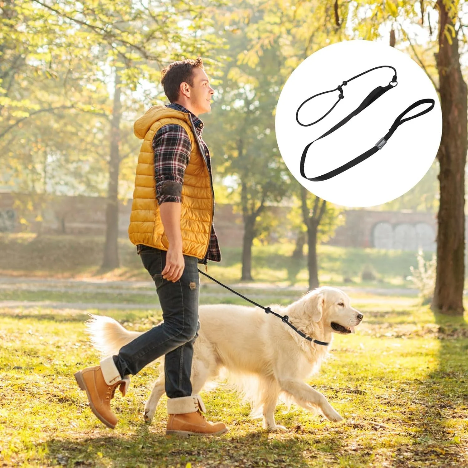 طناب قلاده سگ قابل تنظیم Azonee با دسته نرم - طناب آموزشی ضد خفگی و ضد کشش برای سگ های کوچک، متوسط و بزرگ، نایلون قوی، طناب پیاده روی بادوام طناب قلاده سگ قابل تنظیم Azonee با دسته نرم - طناب آموزشی ضد خفگی و ضد کشش برای سگ های کوچک، متوسط و بزرگ، نایلون قوی، طناب پیاده روی بادوام