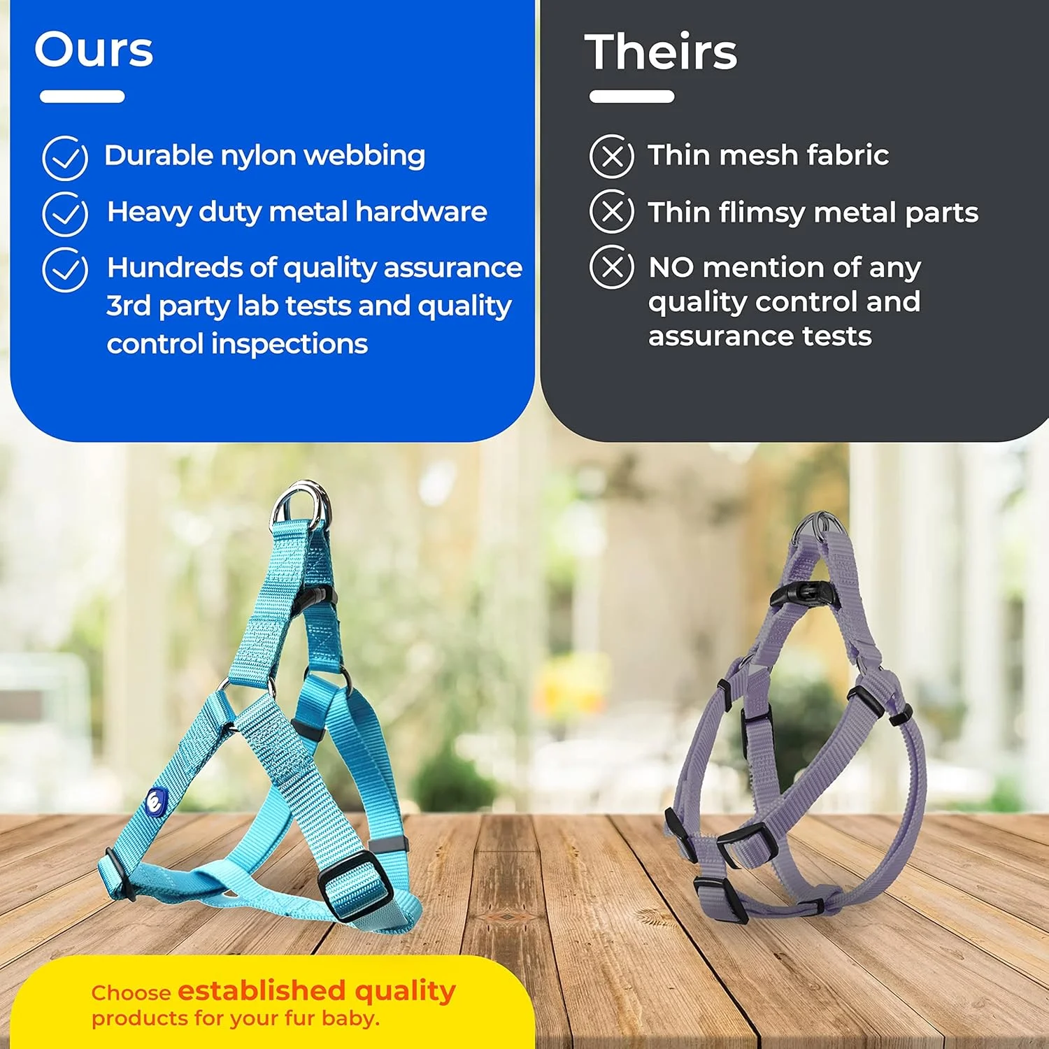 هارنس سگ نایلونی بادوام کلاسیک بلوبری پت، دور سینه 51 تا 66 سانتی متر، ارکیده تیره، متوسط، هارنس قابل تنظیم برای سگ های توله سگ دختر و پسر