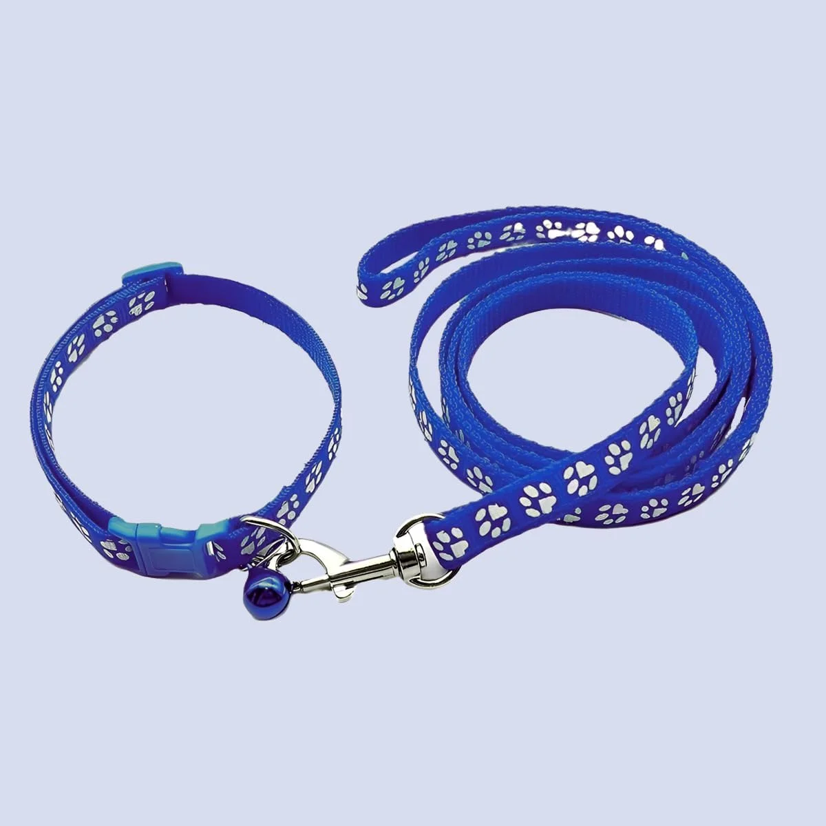 ست قلاده و بند سگ، قلاده نایلونی قابل تنظیم حیوانات خانگی با بند 1.2 متری، طناب کششی راحت توله سگ برای سگ و گربه (آبی) ست قلاده و بند سگ، قلاده نایلونی قابل تنظیم حیوانات خانگی با بند 1.2 متری، طناب کششی راحت توله سگ برای سگ و گربه (آبی)