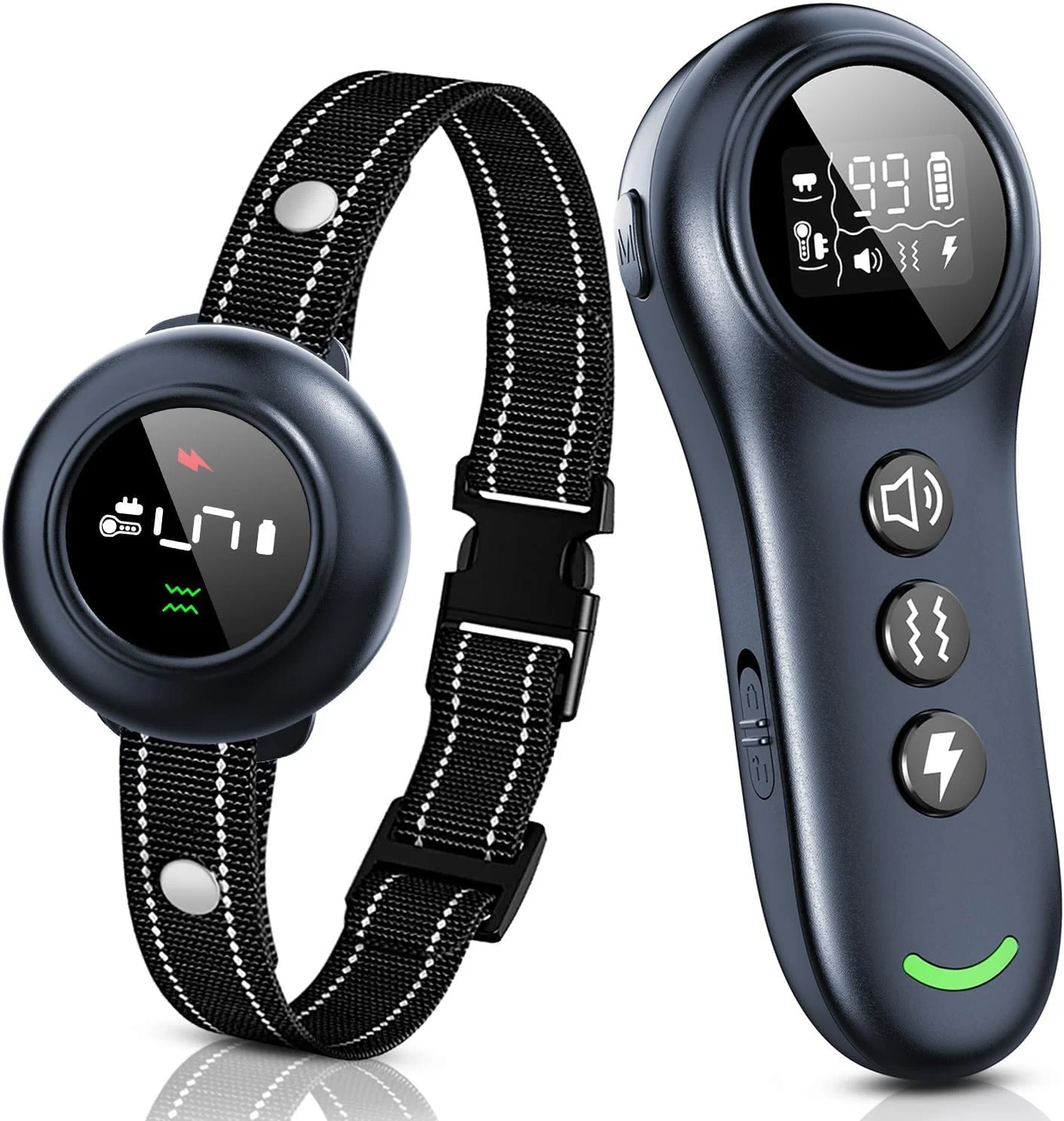 قلاده آموزشی سگ 2 در 1 و قلاده ضد پارس سگ - قلاده هوشمند ضد پارس سگ با 5 سطح حساسیت قابل تنظیم و ریموت 1000 متری برای همه نژادها، ضد آب IP67 قلاده آموزشی سگ 2 در 1 و قلاده ضد پارس سگ - قلاده هوشمند ضد پارس سگ با 5 سطح حساسیت قابل تنظیم و ریموت 1000 متری برای همه نژادها، ضد آب IP67