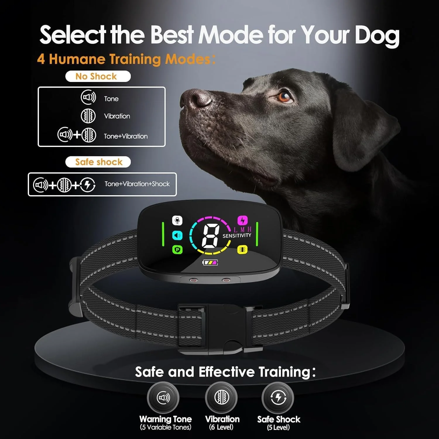 قلاده ضد پارس هوشمند سگ برای سگ های کوچک، متوسط و بزرگ، آموزش انسانی با صدا و شارژ مغناطیسی سریع قلاده ضد پارس هوشمند سگ برای سگ های کوچک، متوسط و بزرگ، آموزش انسانی با صدا و شارژ مغناطیسی سریع