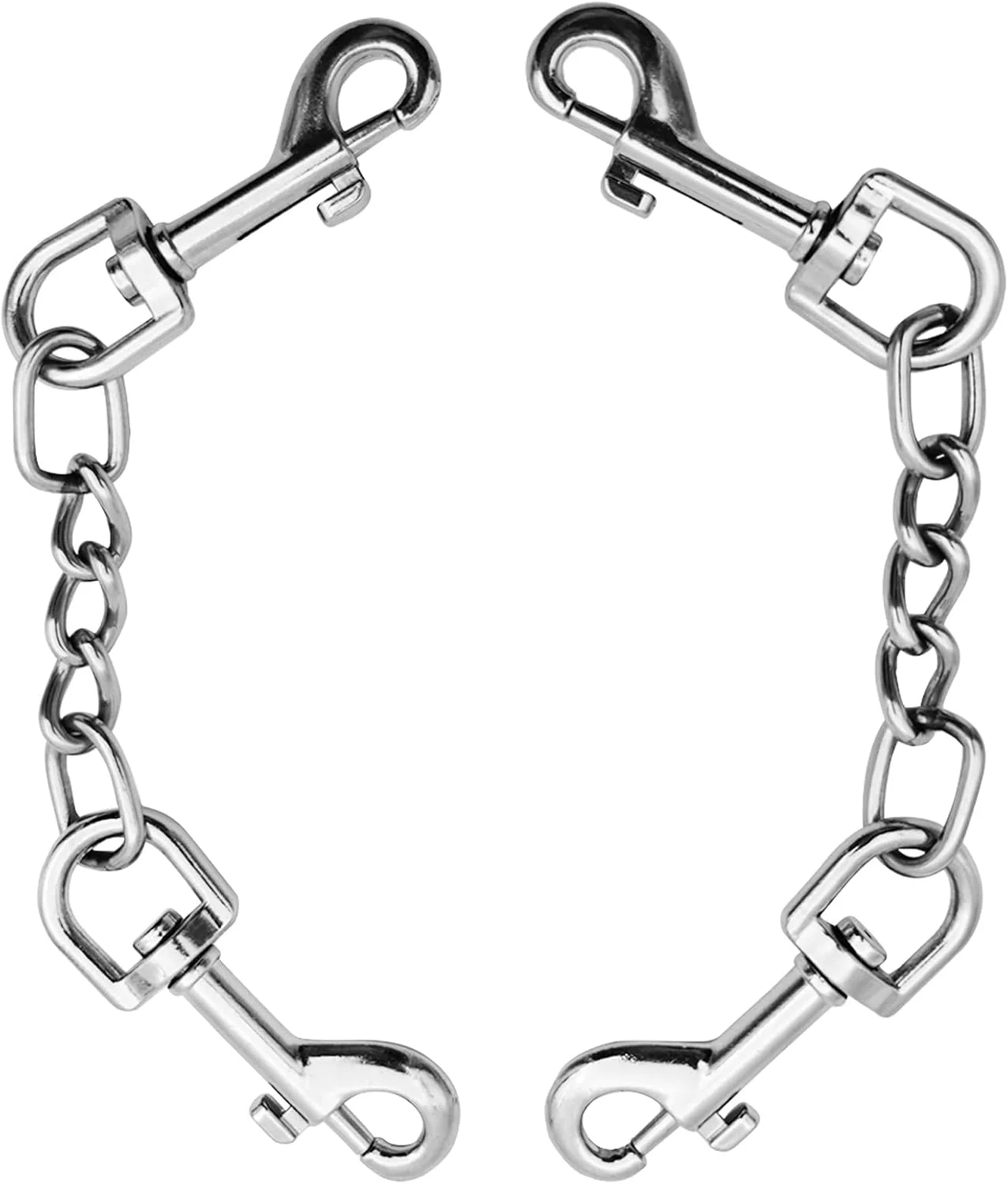 گیره ایمنی قلاده سگ، بست فلزی، اتصال دو طرفه، مقاوم در برابر جویدن، بسته 2 عددی، گیره پشتیبان قلاده سگ برای قلاده شاخه‌ای، اتصال دهنده قلاده هارنس حیوانات خانگی، گردنبند بند سگ، کارابین بند سنگین