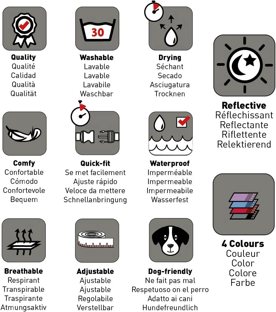 کمپانی حیوانات - بند دو طرفه هالتی (2 متر)، مشکی/خاکستری، بزرگ، HD032