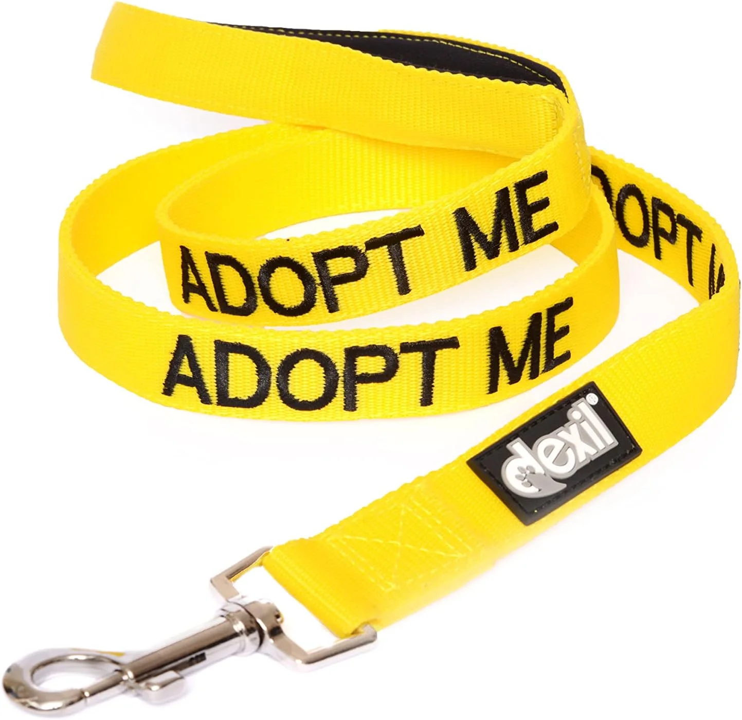 بند قلاده سگ پد دار 1.2 متری رنگی زرد Dexil ADOPT ME (نیازمند خانه جدید) به خیریه محلی خود کمک کنید