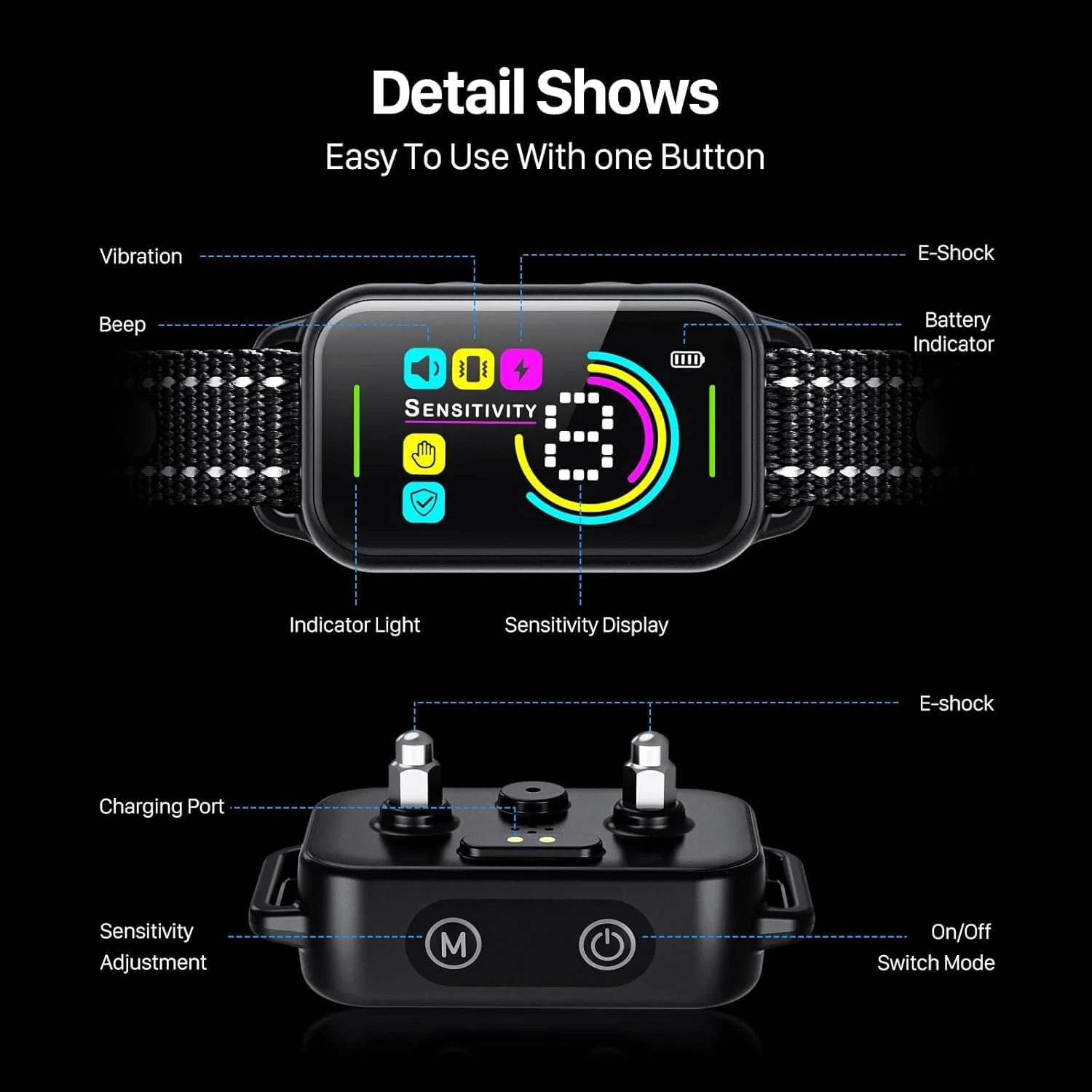 قلاده ضد پارس سگ DINJOO، قلاده پارس برای سگ های بزرگ، متوسط و کوچک، قلاده هوشمند ضد پارس، قلاده آموزشی ضد پارس قابل شارژ با 8 سطح حساسیت قابل تنظیم، قلاده شوک پارس با بوق و ویبره قلاده ضد پارس سگ DINJOO، قلاده پارس برای سگ های بزرگ، متوسط و کوچک، قلاده هوشمند ضد پارس، قلاده آموزشی ضد پارس قابل شارژ با 8 سطح حساسیت قابل تنظیم، قلاده شوک پارس با بوق و ویبره