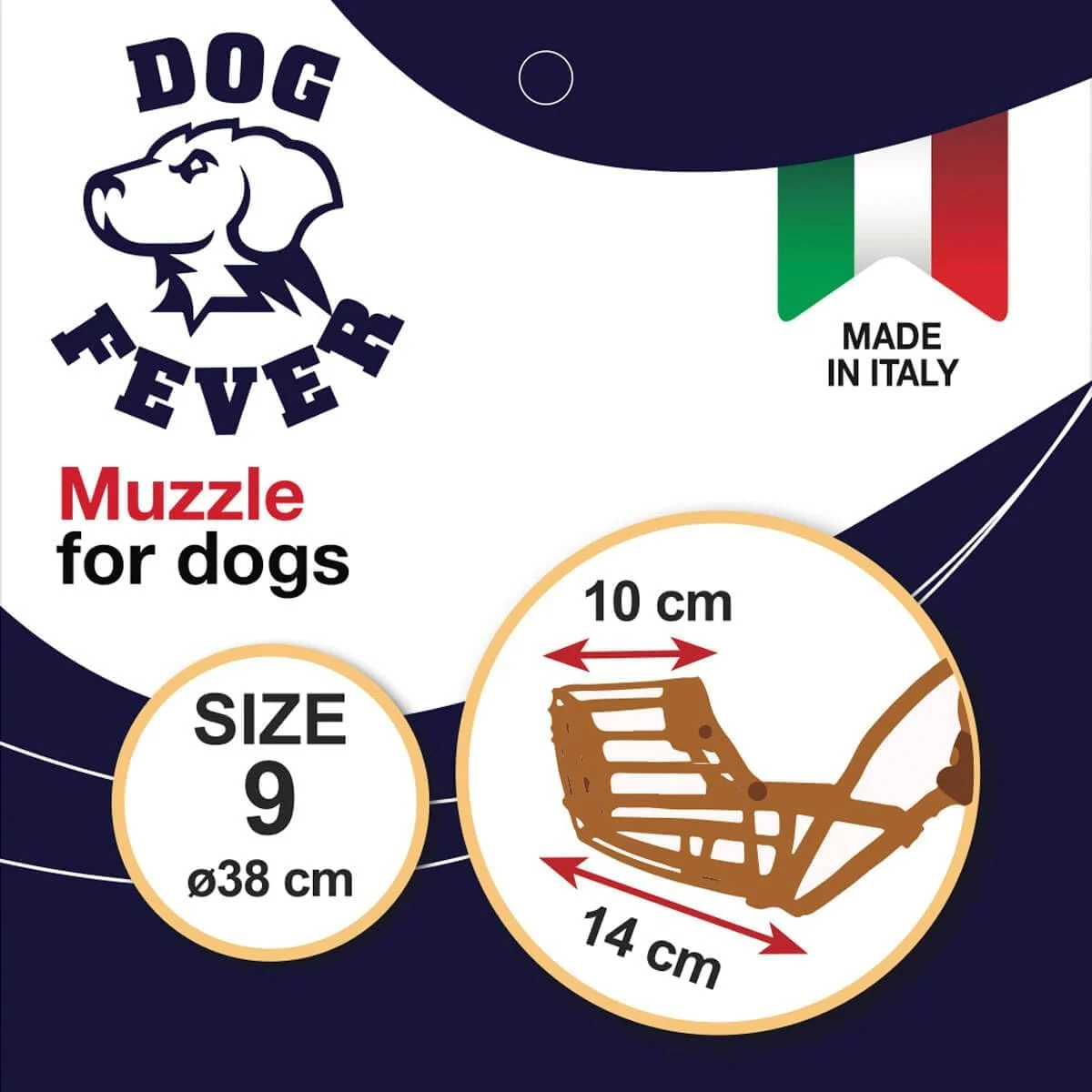 پوزه بند پلاستیکی سگ با بند نایلونی، سایز 9، قهوه ای