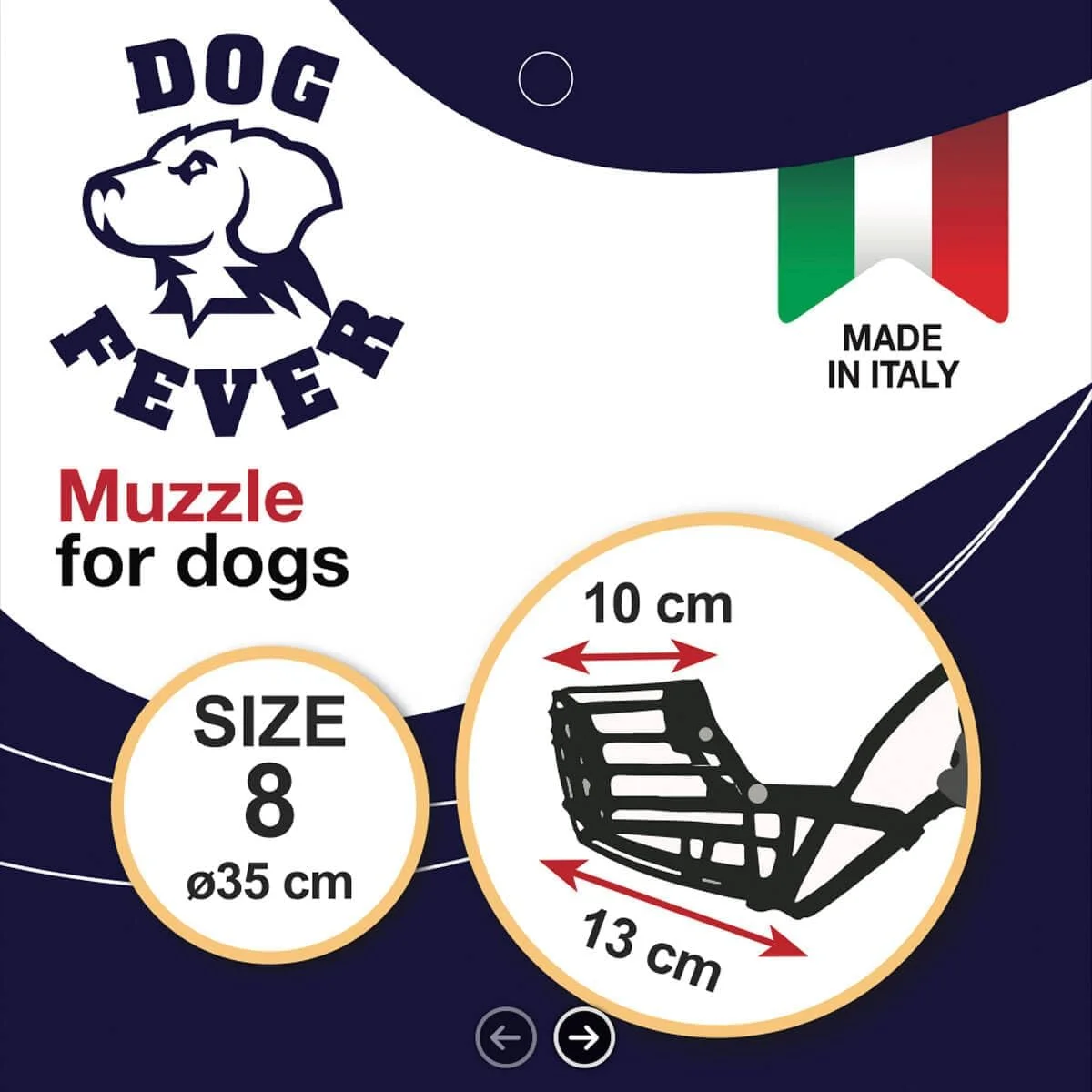 پوزه بند پلاستیکی سگ با بند نایلونی، سایز 8، مشکی