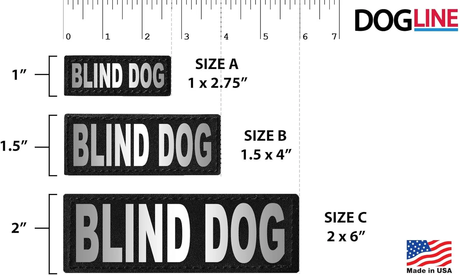 تکه دوزی سگ نابینا Dogline - بسته 2 عددی تکه دوزی سگ نابینا قابل جابجایی با حروف چاپی بازتابنده برای جلیقه، قلاده یا افسار سگ درمانی پشتیبانی، سایز A (2.75" x 1")، خیلی کوچک (N0238 -XS) تکه دوزی سگ نابینا Dogline - بسته 2 عددی تکه دوزی سگ نابینا قابل جابجایی با حروف چاپی بازتابنده برای جلیقه، قلاده یا افسار سگ درمانی پشتیبانی، سایز A (2.75" x 1")، خیلی کوچک (N0238 -XS)