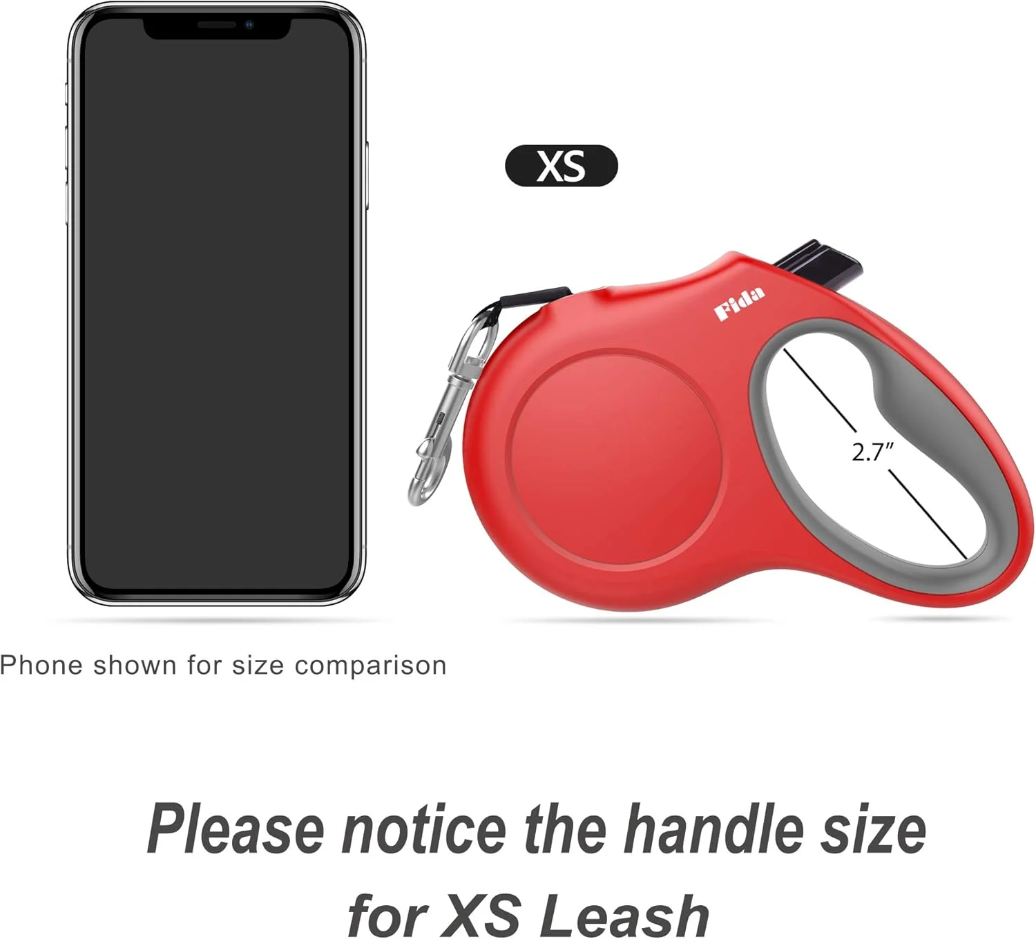 بند قلاده سگ جمع شونده Fida با پخش کننده و کیسه های مدفوع، قلاده پیاده روی حیوانات خانگی 3 متری برای سگ یا گربه بسیار کوچک تا 8 کیلوگرم، دسته ضد لغزش، بدون گره خوردگی، نوار نایلونی بازتابنده (XS، قرمز)