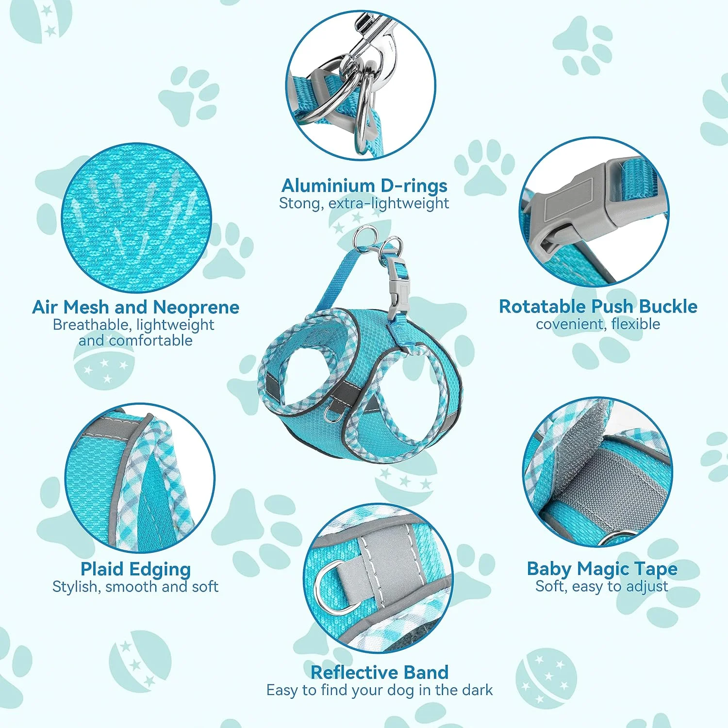 ست قلاده و بند سگ کوچک، بدون کشیدن، قابل تنظیم، توری تنفسی بازتابنده، قلاده سگ آسان برای پیاده روی برای سگ های خیلی کوچک/کوچک متوسط، گربه ها، توله سگ، پیاده روی در فضای باز، آموزش (صورتی XS) ست قلاده و بند سگ کوچک، بدون کشیدن، قابل تنظیم، توری تنفسی بازتابنده، قلاده سگ آسان برای پیاده روی برای سگ های خیلی کوچک/کوچک متوسط، گربه ها، توله سگ، پیاده روی در فضای باز، آموزش (صورتی XS)