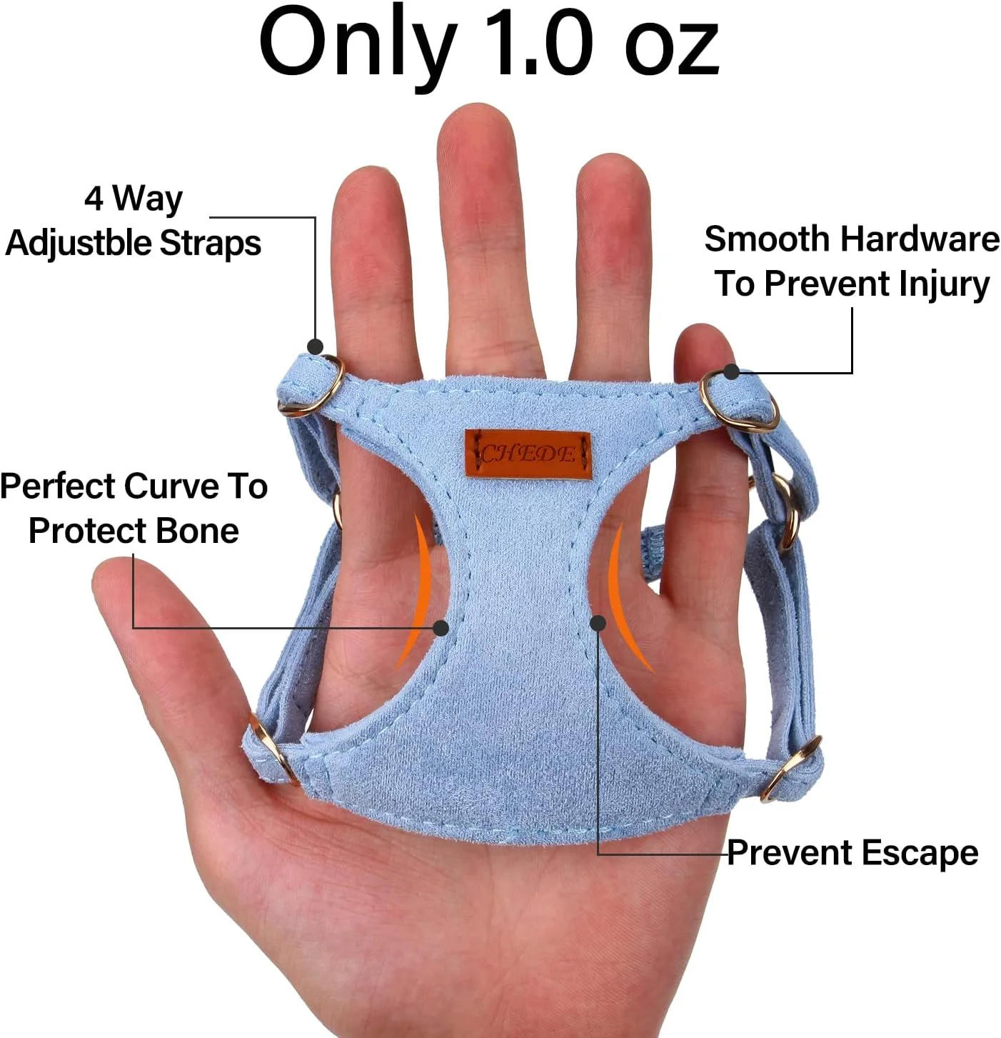 ست قلاده سگ و بند چند منظوره CHEDE - 8 رنگ، نرم و قابل تنظیم، ضد خفگی، ضد فرار، جلیقه حیوان خانگی سبک وزن و زیبا برای سگ های کوچک و متوسط (XXS، آبی)