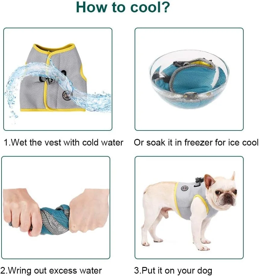 جلیقه سگ، جلیقه خنک کننده سگ، جلیقه خنک کننده تنفسی حیوانات خانگی برای پیاده روی و تمرین در فضای باز، ژاکت خنک کننده تابستانی برای سگ های کوچک و متوسط، توری قابل تنظیم برای پیاده روی و تمرین در فضای باز (M)