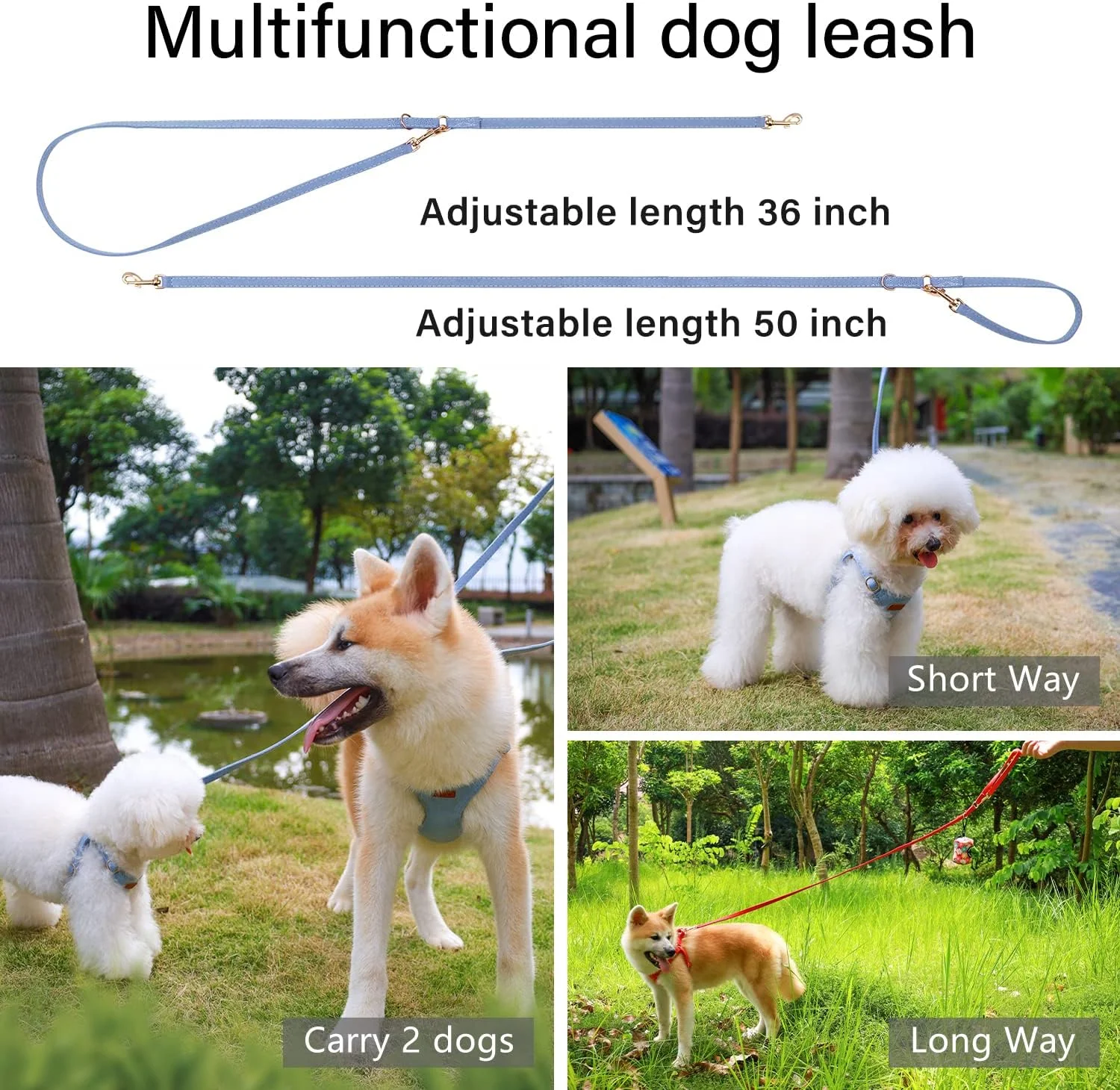 ست قلاده سگ و بند چند منظوره CHEDE - 8 رنگ، نرم و قابل تنظیم، ضد خفگی، ضد فرار، جلیقه حیوان خانگی سبک وزن و زیبا برای سگ های کوچک و متوسط (XXS، آبی)