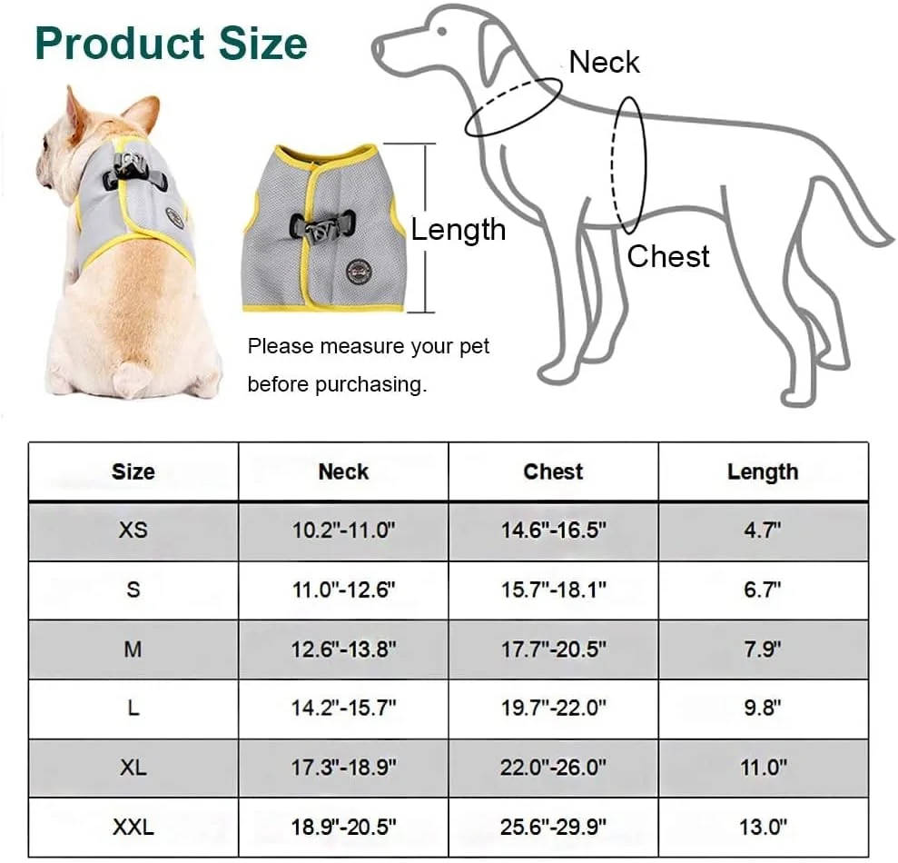 جلیقه سگ، جلیقه خنک کننده سگ، جلیقه خنک کننده تنفسی حیوانات خانگی برای پیاده روی و تمرین در فضای باز، ژاکت خنک کننده تابستانی برای سگ های کوچک و متوسط، توری قابل تنظیم برای پیاده روی و تمرین در فضای باز (M)