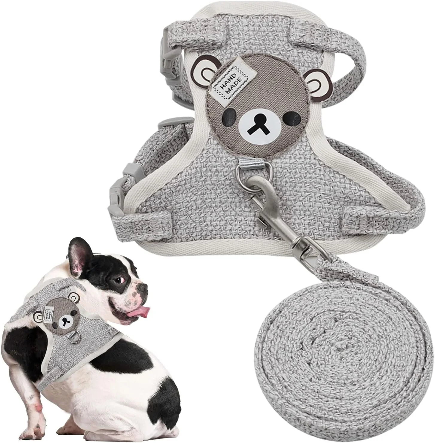 هارنس سگ کوچک، ست هارنس و بند نرم و قابل تنظیم برای سگ، گربه، خرگوش و حیوانات خانگی کوچک، مناسب برای سگ های خیلی کوچک/کوچک و متوسط، ست هارنس و قلاده سگ/گربه برای پیاده روی (خاکستری، S) هارنس سگ کوچک، ست هارنس و بند نرم و قابل تنظیم برای سگ، گربه، خرگوش و حیوانات خانگی کوچک، مناسب برای سگ های خیلی کوچک/کوچک و متوسط، ست هارنس و قلاده سگ/گربه برای پیاده روی (خاکستری، S)