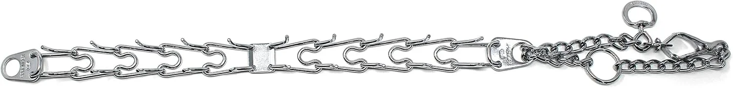 قلاده آموزشی سگ Herm Sprenger با سگک رهاسازی سریع Ultra-Plus، قلاده نیشگون گیر فولادی با روکش کروم، قلاده ضد کشش سگ، قلاده آموزشی ضد کشش ساخت آلمان 3 میلی متر در 55 سانتی متر متوسط