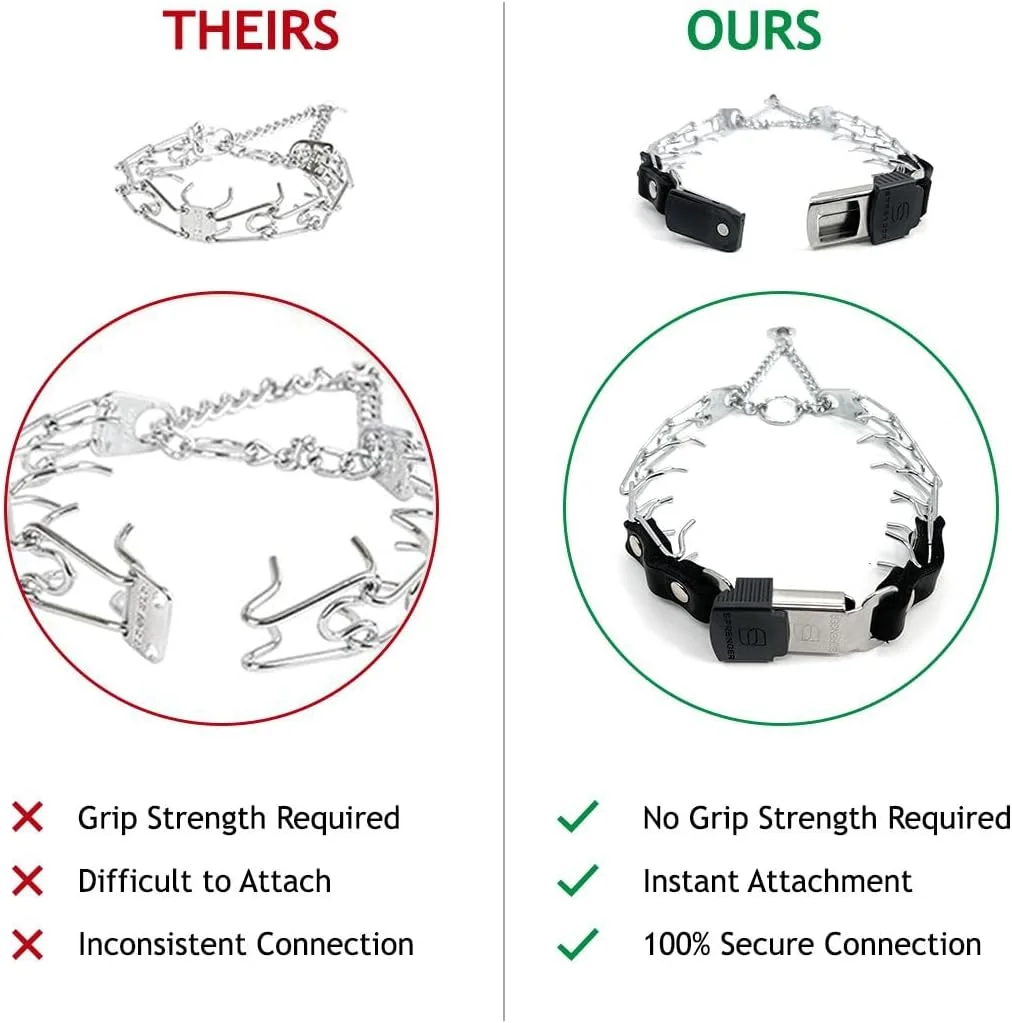 طوق گردنی پرانگ 2.25 میلیمتری هرمسپرنگر برای آموزش سگ با طول قابل تنظیم، قفل سریع و حلقه گردان برای سگهای کوچک/متوسط (گردن 33 تا 48 سانتیمتر) طوق گردنی پرانگ 2.25 میلیمتری هرمسپرنگر برای آموزش سگ با طول قابل تنظیم، قفل سریع و حلقه گردان برای سگهای کوچک/متوسط (گردن 33 تا 48 سانتیمتر)