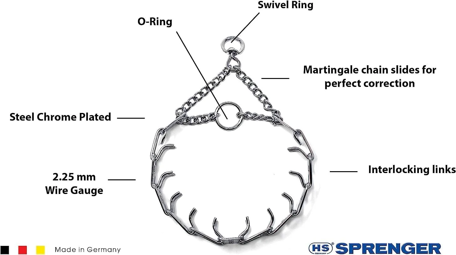 طوق آموزشی سگ Herm Sprenger Ultra-Plus با روکش کروم، طوق نیشگون گیر فولادی برای حیوانات خانگی، طوق ضد کشش برای سگ ها، طوق آموزشی ضد کشش ساخت آلمان 2.25mm x 13in سایز کوچک طوق آموزشی سگ Herm Sprenger Ultra-Plus با روکش کروم، طوق نیشگون گیر فولادی برای حیوانات خانگی، طوق ضد کشش برای سگ ها، طوق آموزشی ضد کشش ساخت آلمان 2.25mm x 13in سایز کوچک