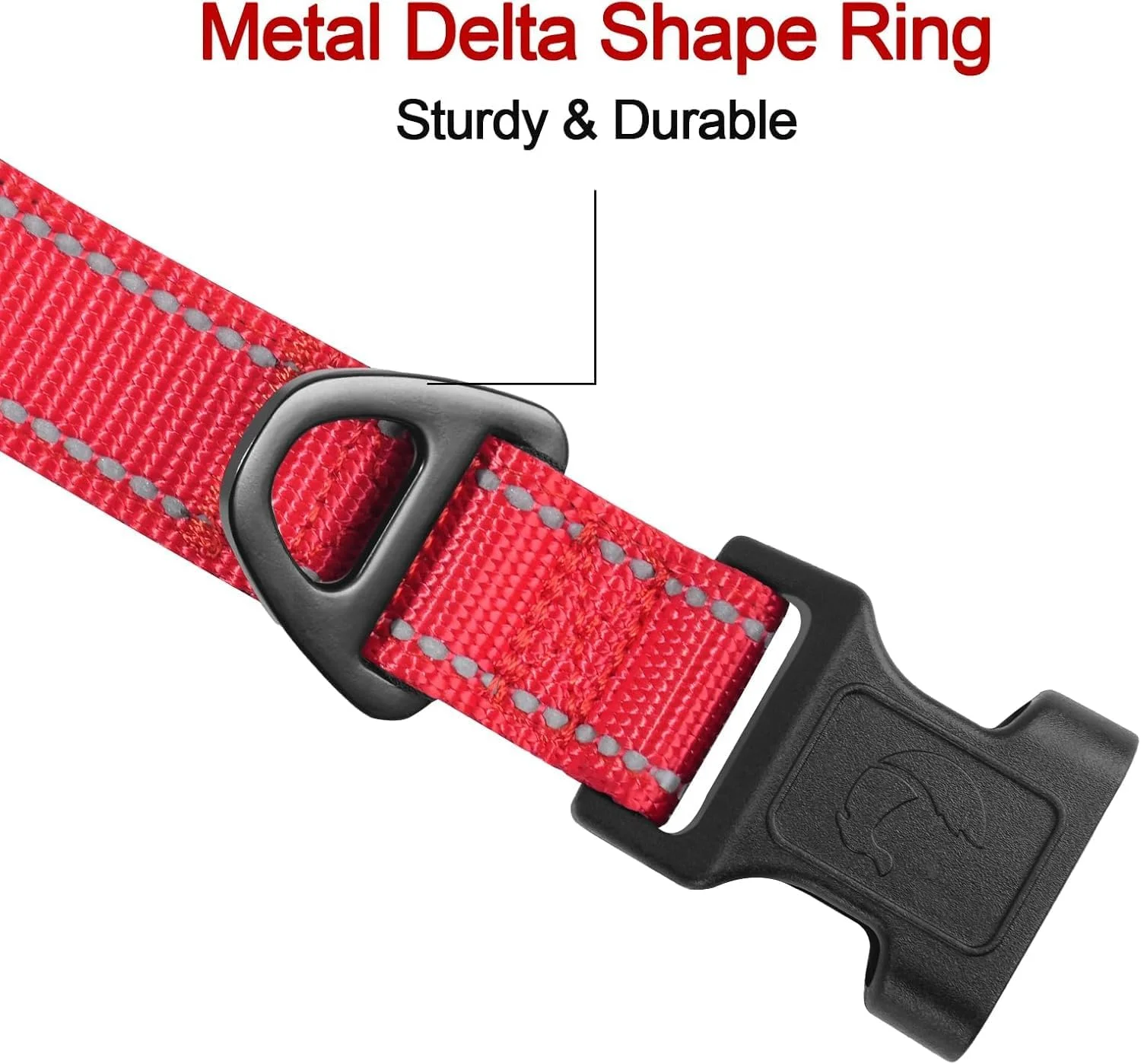 قلاده سگ Joytale، قلاده حیوانات خانگی نئوپرن پددار بازتابنده، قلاده های نایلونی قابل تنظیم برای سگ های متوسط، سایز M، قرمز