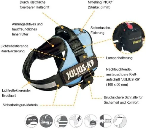 پاور هارنس سگ ژولیوس-کا۹ آبی سایز ۰