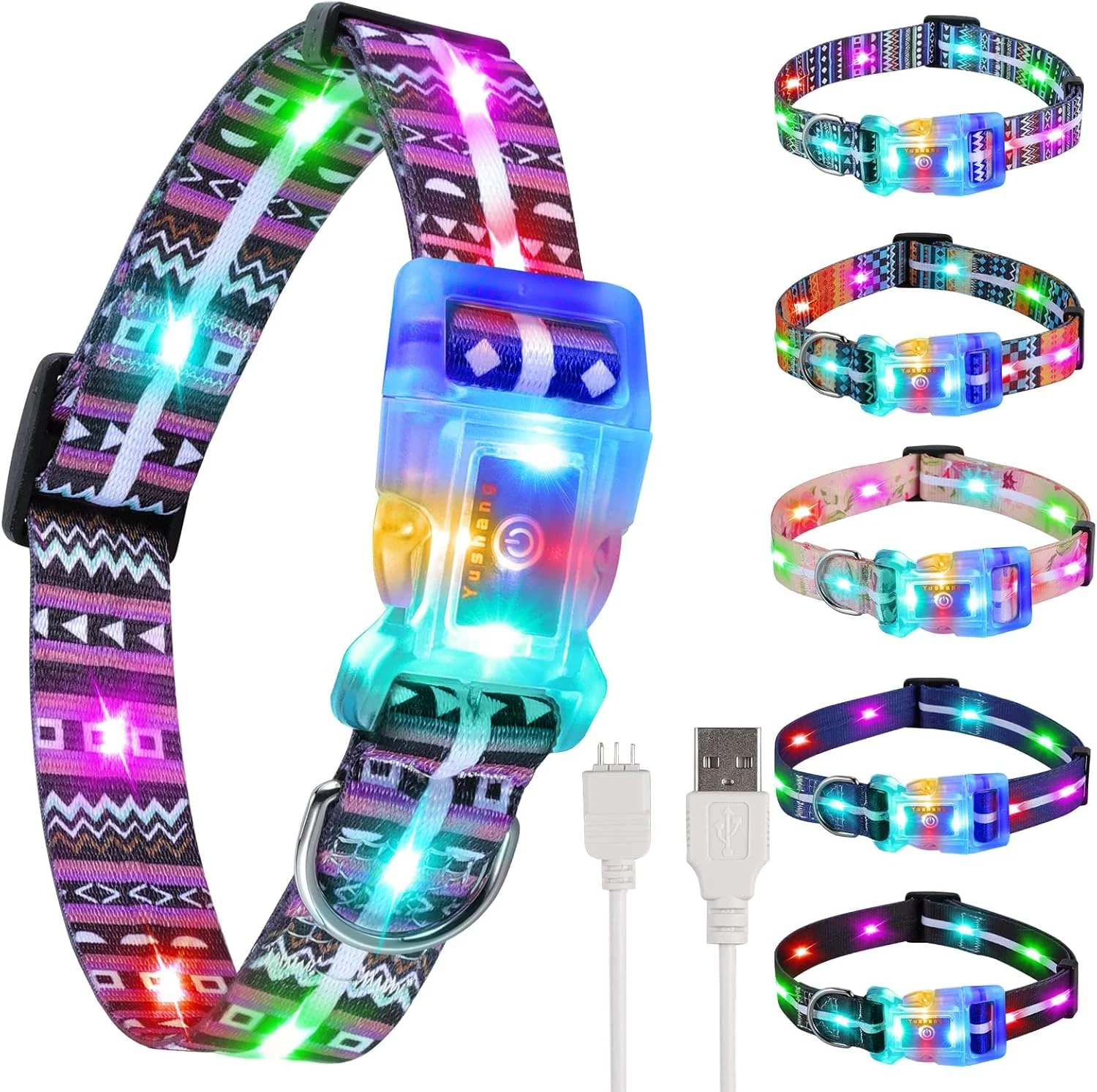 قلاده چراغ دار سگ KASTWAVE، قلاده LED ضد آب قابل شارژ USB برای سگ های کوچک، متوسط و بزرگ قلاده چراغ دار سگ KASTWAVE، قلاده LED ضد آب قابل شارژ USB برای سگ های کوچک، متوسط و بزرگ