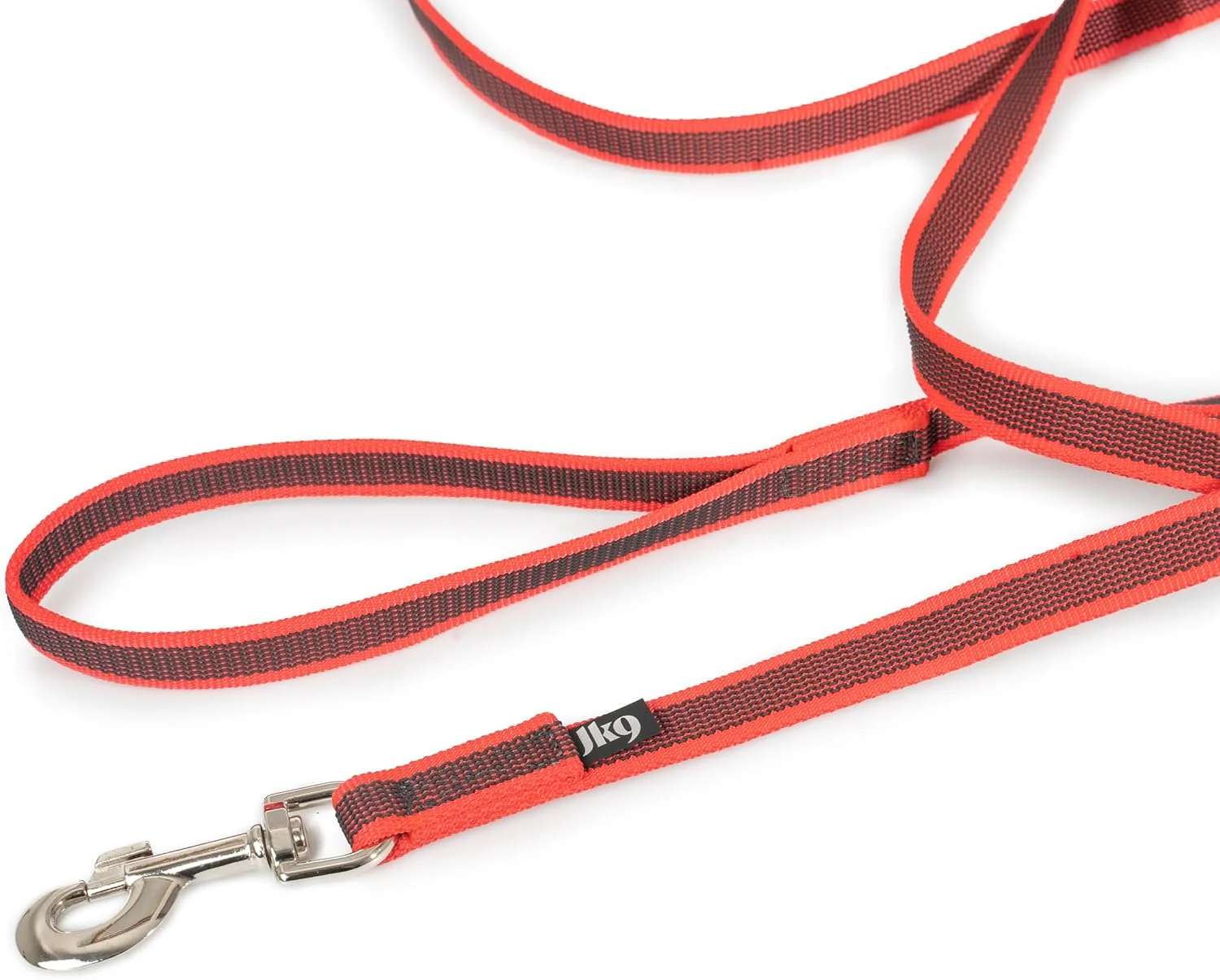 بند قلاده سوپر گریپ رنگی و خاکستری Julius-K9 216GM-R-S3 با دسته، 20 میلی متر × 3 متر، قرمز-خاکستری