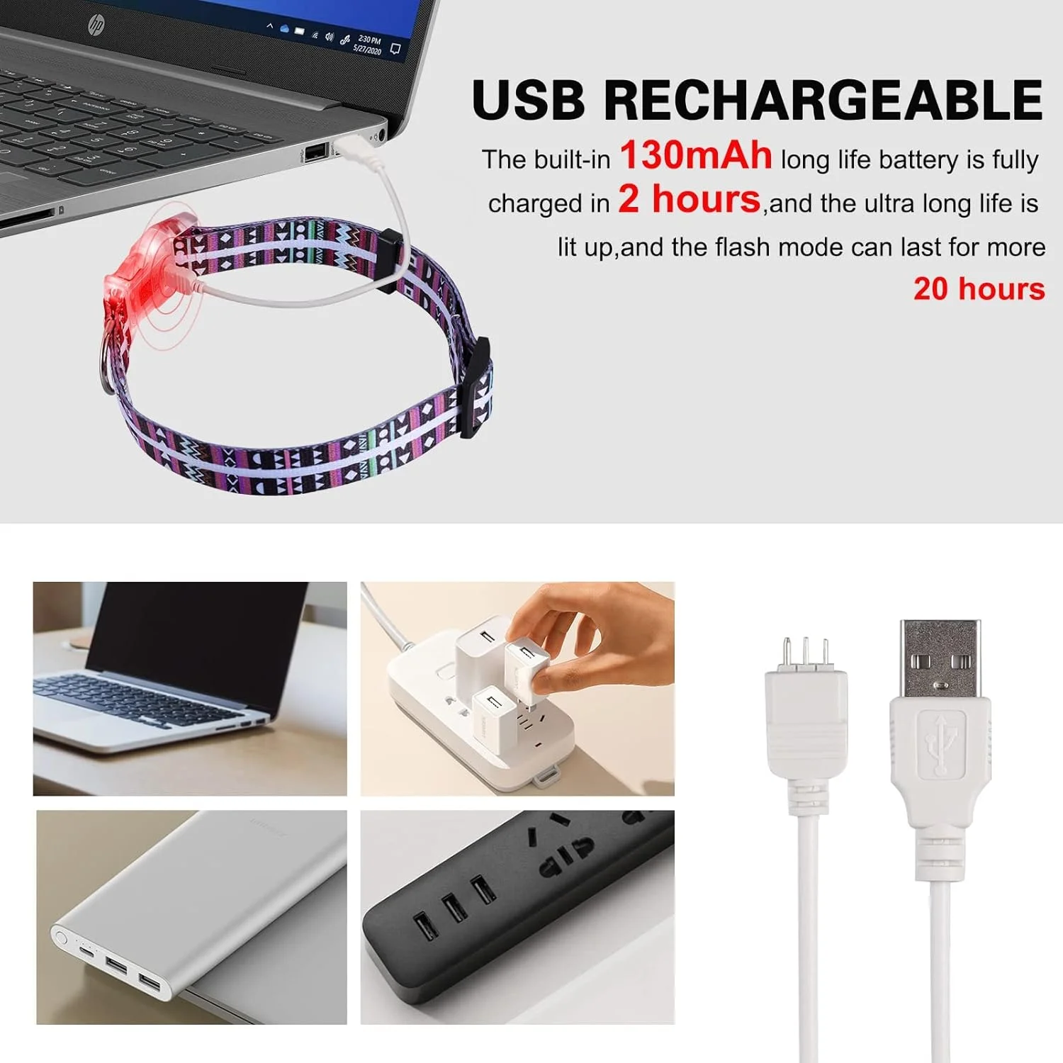 قلاده چراغ دار سگ KASTWAVE، قلاده LED ضد آب قابل شارژ USB برای سگ های کوچک، متوسط و بزرگ قلاده چراغ دار سگ KASTWAVE، قلاده LED ضد آب قابل شارژ USB برای سگ های کوچک، متوسط و بزرگ