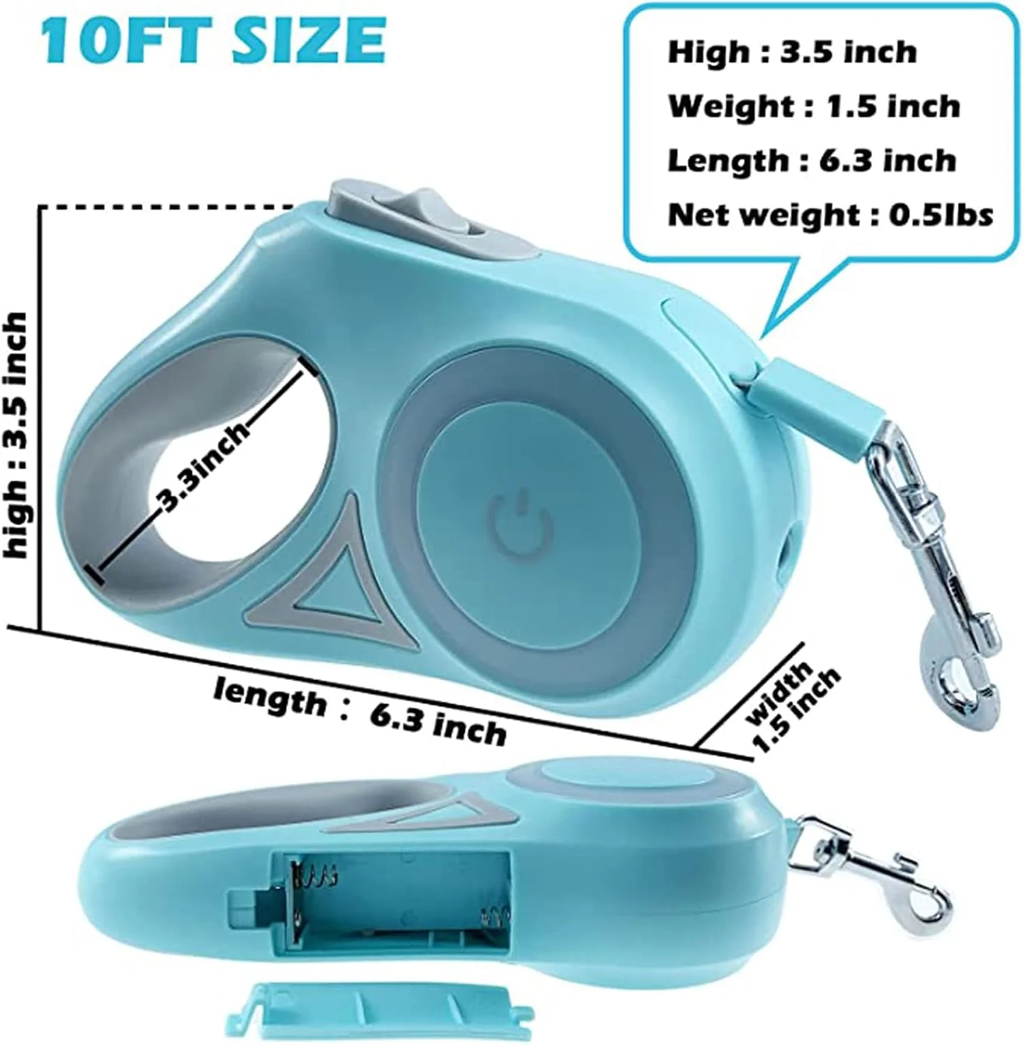 بند قلاده سگ KASTWAVE، بند قلاده جمع شونده سگ با چراغ قوه LED برای پیاده روی توله سگ و سگ های کوچک و متوسط، ترمز یک دستی با حرکت آزاد، قطع و قفل با یک دکمه (3 متر) بند قلاده سگ KASTWAVE، بند قلاده جمع شونده سگ با چراغ قوه LED برای پیاده روی توله سگ و سگ های کوچک و متوسط، ترمز یک دستی با حرکت آزاد، قطع و قفل با یک دکمه (3 متر)