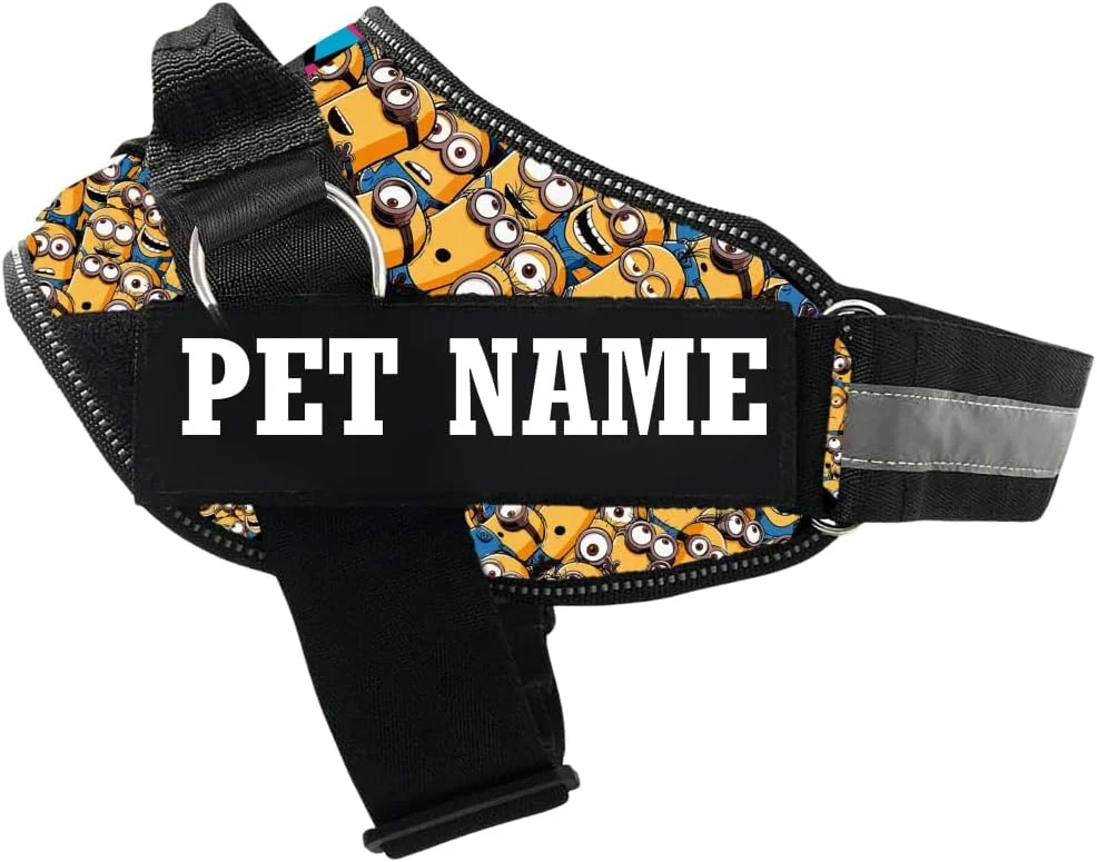 هارنس سگ شخصی سازی شده KIKA Pets | هارنس سگ با اسم | هارنس جلیقه ای سگ سفارشی، سایز بزرگ، چند رنگ (برای 21-35 کیلوگرم) طرح مینیون