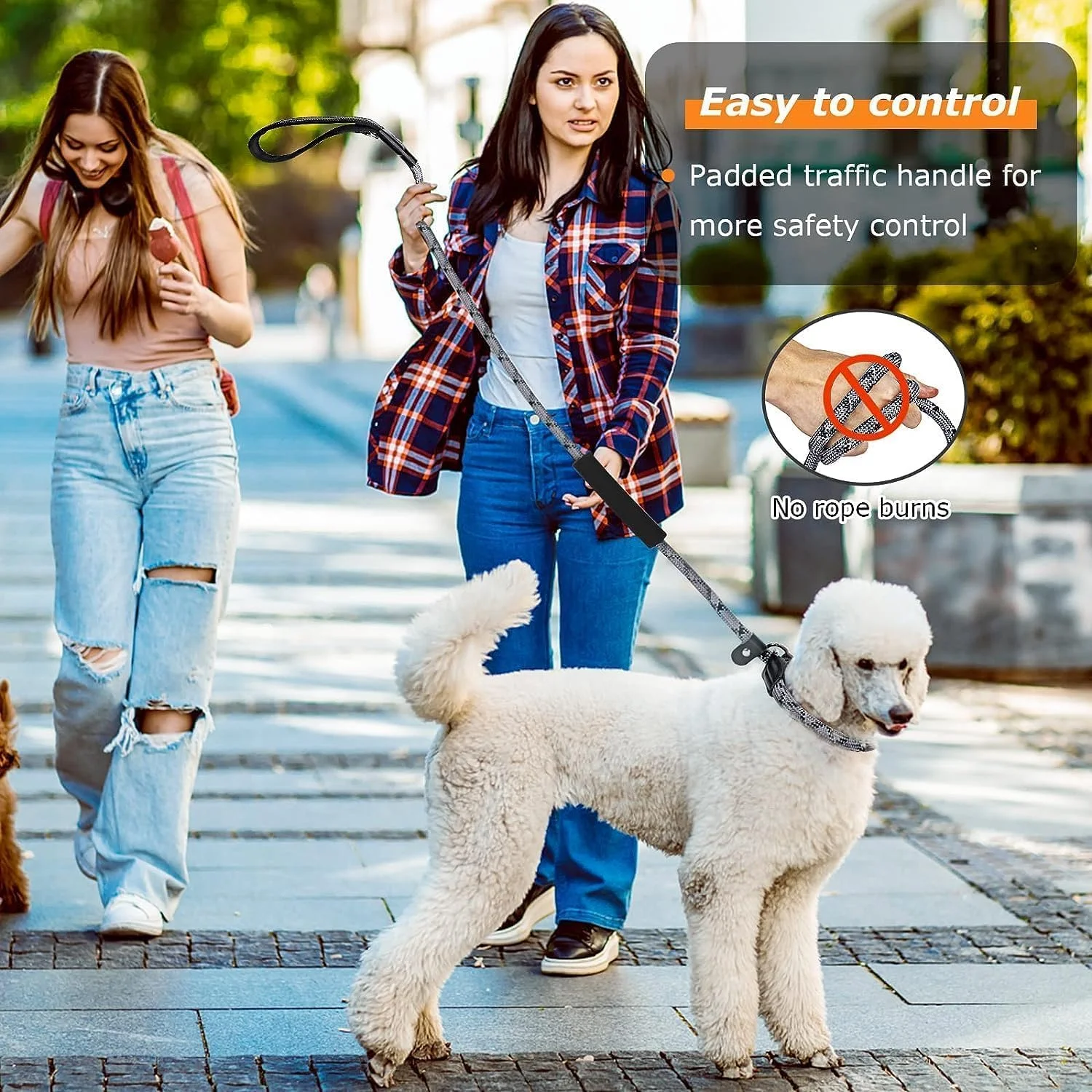 طناب لغزنده بادوام Lonimia، 1.8 متری با ضخامت 1 سانتی متر، طناب قوی و راحت برای سگ های بزرگ و متوسط، افسار حلقه ای آموزش حیوانات خانگی بدون کشش با بازتابندگی بالا طناب لغزنده بادوام Lonimia، 1.8 متری با ضخامت 1 سانتی متر، طناب قوی و راحت برای سگ های بزرگ و متوسط، افسار حلقه ای آموزش حیوانات خانگی بدون کشش با بازتابندگی بالا