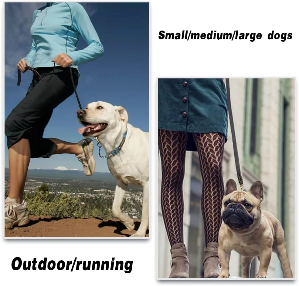 بند آموزشی سگ LWBMG بافته شده دست ساز 2.4 متری از چرم طبیعی، رنگ زرشکی