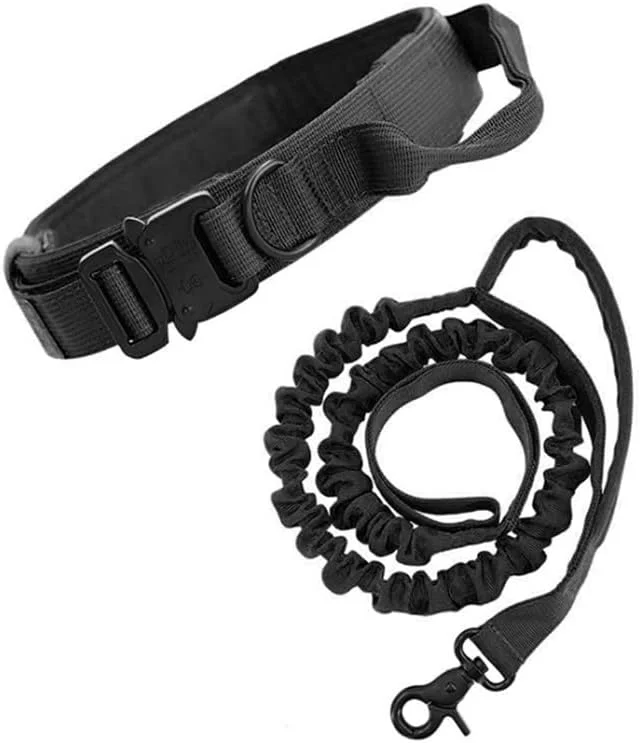 قلاده سگ تاکتیکی نایلونی بازتابنده BUYTER، قابل تنظیم و بادوام برای سگ های بزرگ ژرمن شپرد، مناسب برای تمرین، پیاده روی و کار در فضای باز به همراه بند قلاده سگ تاکتیکی نایلونی بازتابنده BUYTER، قابل تنظیم و بادوام برای سگ های بزرگ ژرمن شپرد، مناسب برای تمرین، پیاده روی و کار در فضای باز به همراه بند