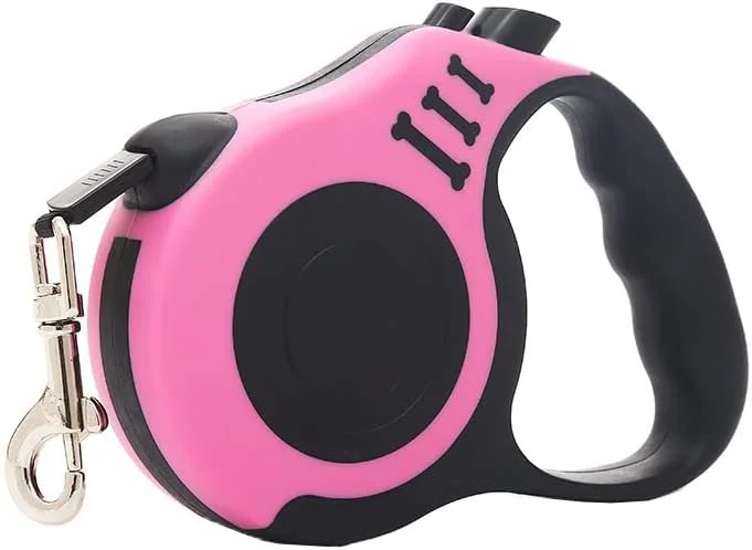 بند قلاده سگ جمع شونده 360 درجه بدون گره با دسته ضد لغزش، بند نایلونی قابل افزایش، بند قابل تنظیم برای آموزش، پیاده روی، دویدن سگ ها، 5 متر مناسب برای حیوانات خانگی کوچک و متوسط 15-20 کیلوگرم (صورتی) بند قلاده سگ جمع شونده 360 درجه بدون گره با دسته ضد لغزش، بند نایلونی قابل افزایش، بند قابل تنظیم برای آموزش، پیاده روی، دویدن سگ ها، 5 متر مناسب برای حیوانات خانگی کوچک و متوسط 15-20 کیلوگرم (صورتی)