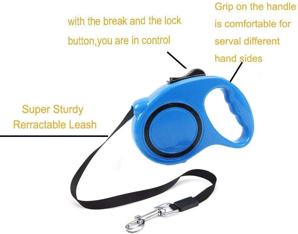 بند قلاده جمع شونده برای حیوانات خانگی (آبی، 3 متر)