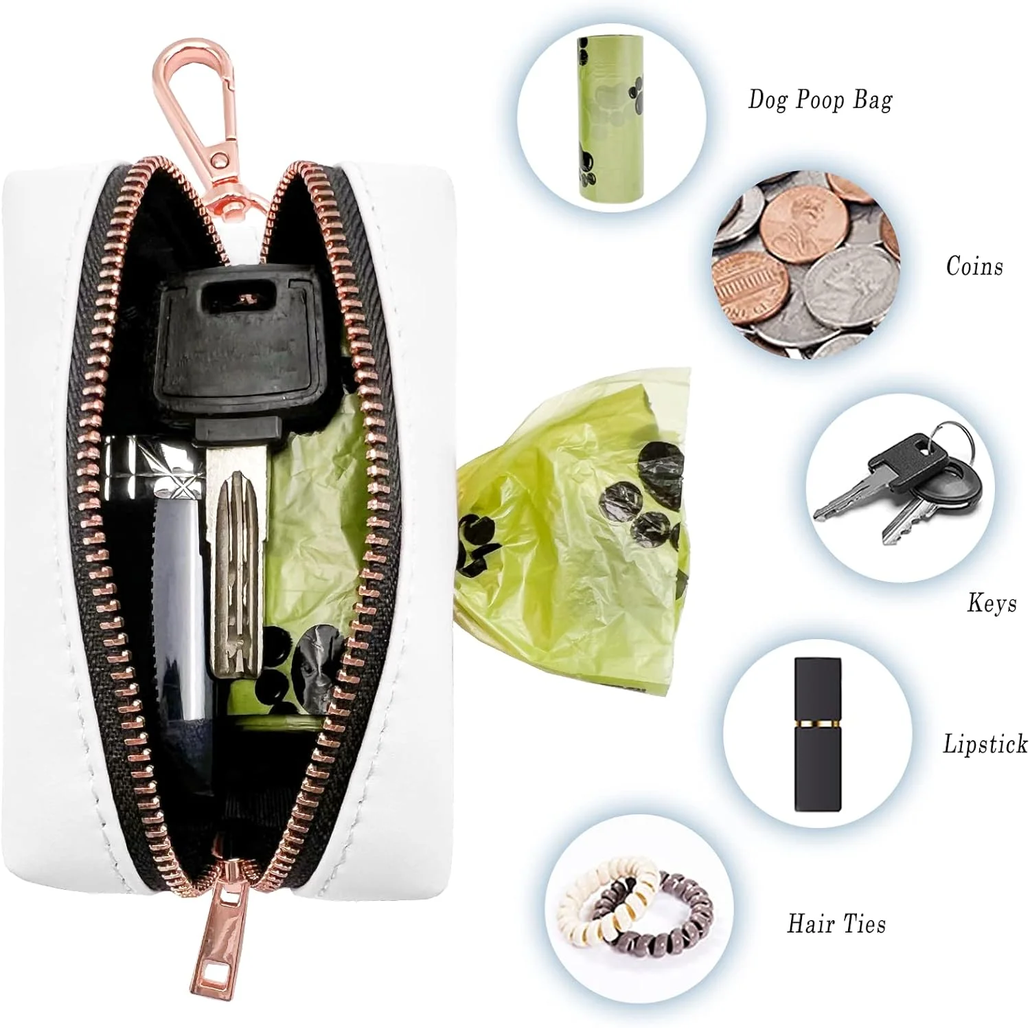 ست قلاده و بند چرمی نرم برای سگ (2 متر) - سگک فلزی بادوام رزگلد شیک، بند با 4 طول قابل تنظیم برای سگ های کوچک، متوسط و بزرگ - جا کیسه مدفوع سفید راحت و آسان برای تمیز کردن ست قلاده و بند چرمی نرم برای سگ (2 متر) - سگک فلزی بادوام رزگلد شیک، بند با 4 طول قابل تنظیم برای سگ های کوچک، متوسط و بزرگ - جا کیسه مدفوع سفید راحت و آسان برای تمیز کردن