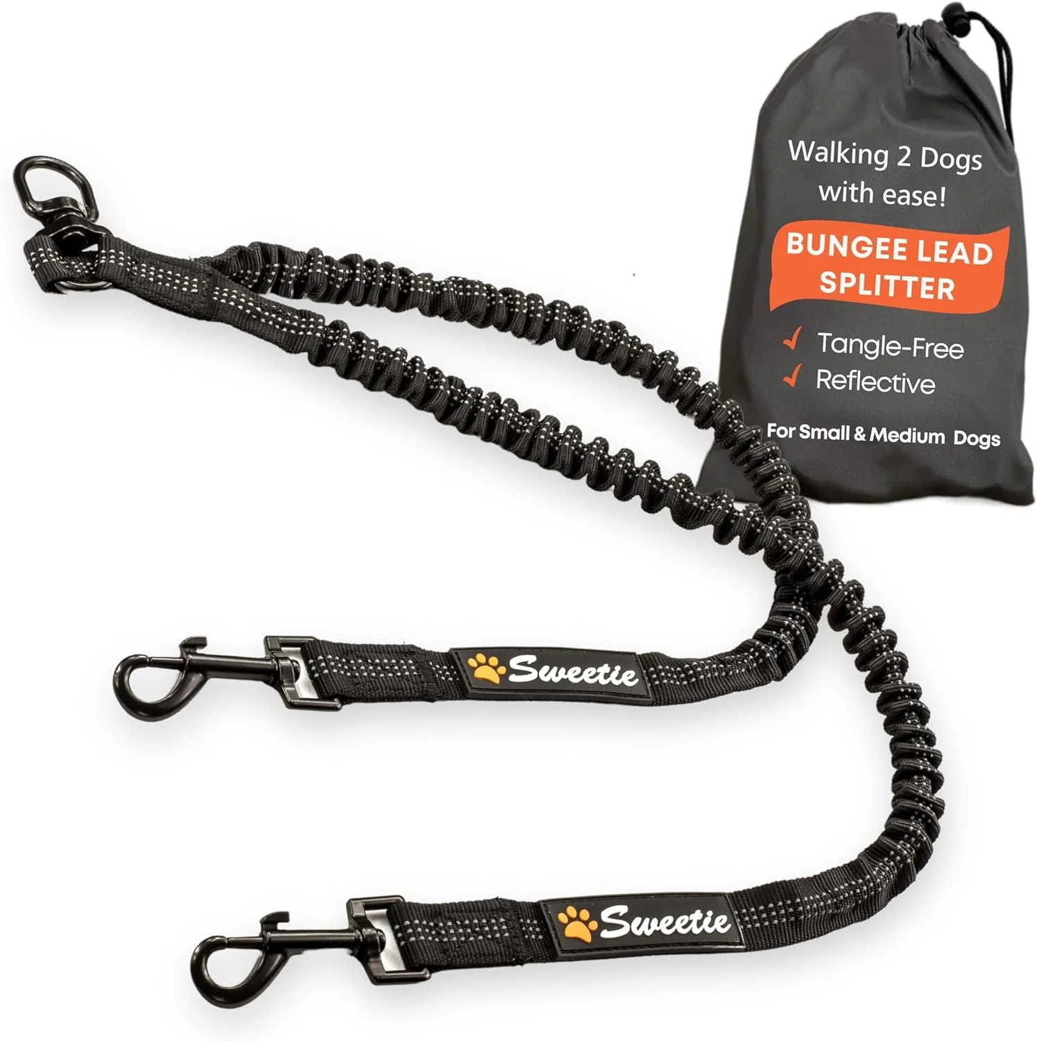 تقسیم کننده بند قلاده سگ - اتصال بند دوتایی بانجی با قابلیت جذب شوک - بندهای ایده آل برای پیاده روی 2 سگ کوچک تا متوسط با یک بند - گیره چرخان 360 درجه بدون گره خوردگی - دوخت بازتابنده تقسیم کننده بند قلاده سگ - اتصال بند دوتایی بانجی با قابلیت جذب شوک - بندهای ایده آل برای پیاده روی 2 سگ کوچک تا متوسط با یک بند - گیره چرخان 360 درجه بدون گره خوردگی - دوخت بازتابنده