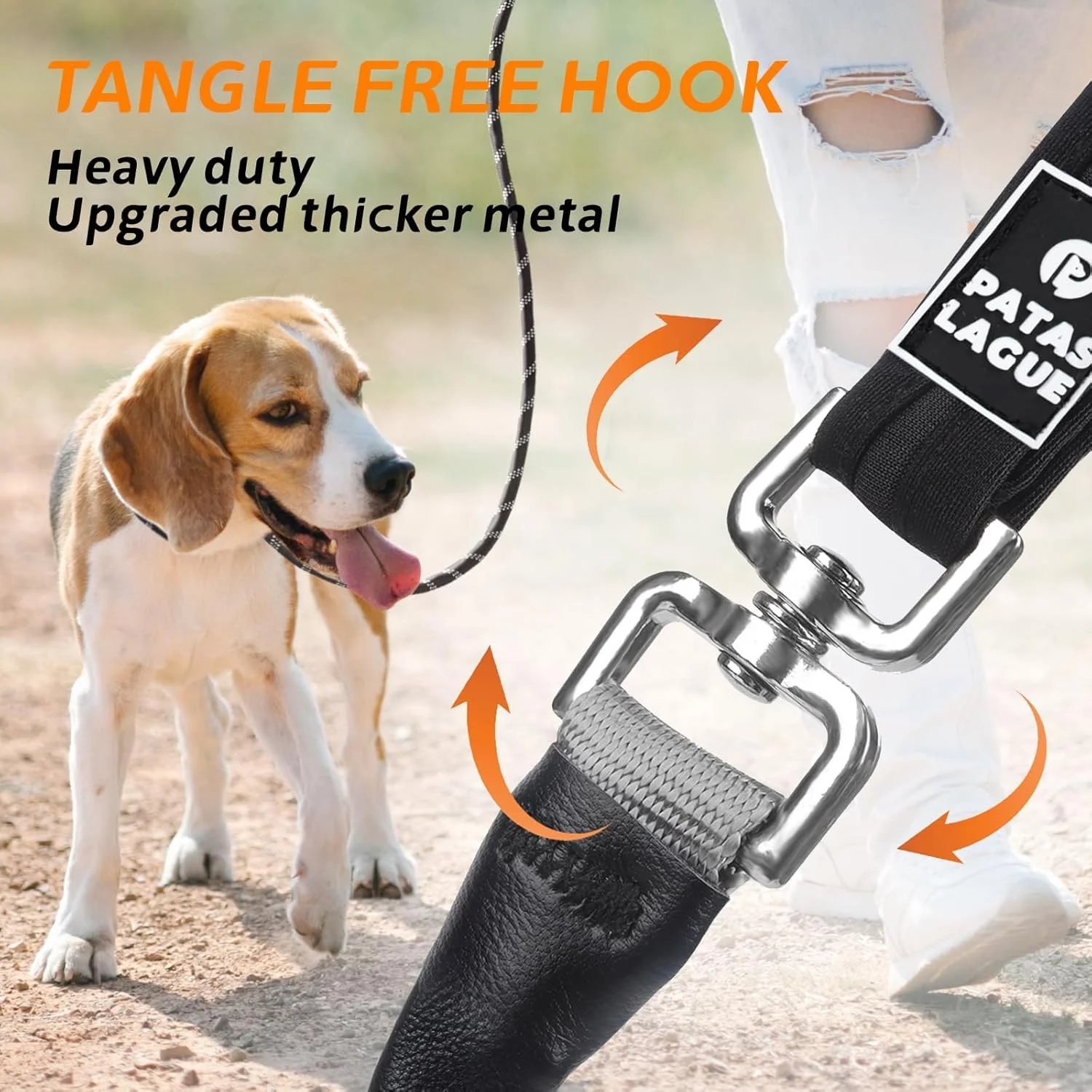 بند قلاده لغزشی سگ ViBon، طناب بسیار بازتابنده 180 سانتی متری با قلاب گردان 360 درجه و دسته راحت، بند آموزشی بدون کشش برای سگ های بزرگ/متوسط بند قلاده لغزشی سگ ViBon، طناب بسیار بازتابنده 180 سانتی متری با قلاب گردان 360 درجه و دسته راحت، بند آموزشی بدون کشش برای سگ های بزرگ/متوسط