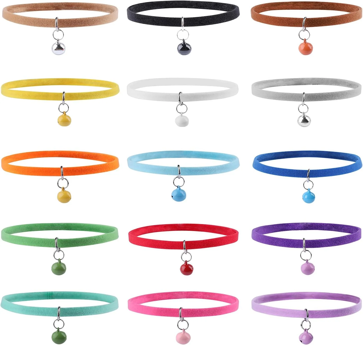 قلاده شناسایی توله سگ مخملی نرم دو طرفه Whaline با زنگوله، 15 عددی، مناسب سگ و گربه قلاده شناسایی توله سگ مخملی نرم دو طرفه Whaline با زنگوله، 15 عددی، مناسب سگ و گربه