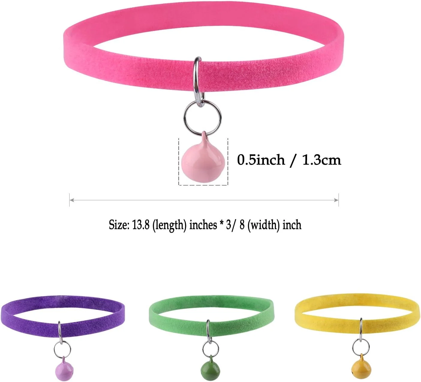 قلاده شناسایی توله سگ مخملی نرم دو طرفه Whaline با زنگوله، 15 عددی، مناسب سگ و گربه