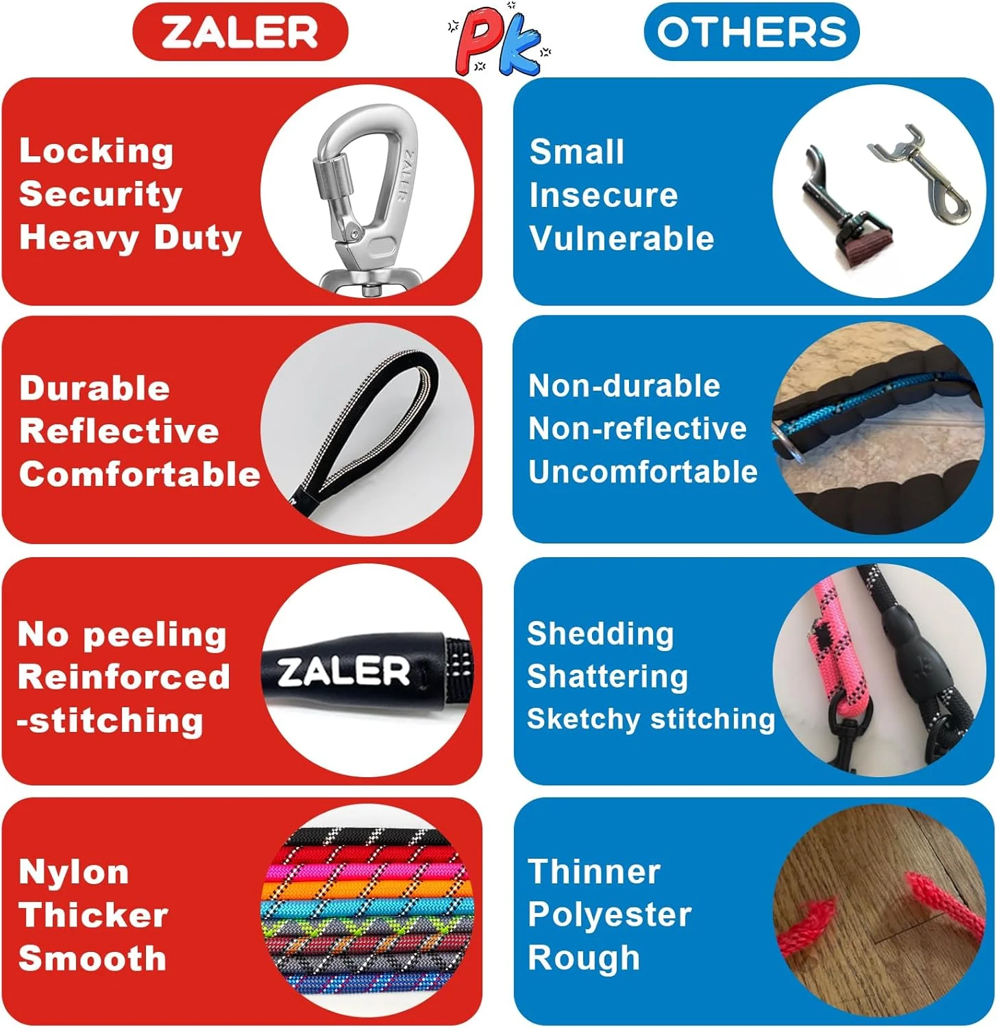 بند قلاده کوتاه سگ ZALER، طناب 66 سانتی متری برای سگ ها، بند سگ بازتابنده با حلقه O، بند حیوان خانگی مقاوم برای سگ های بزرگ و متوسط (قرمز 66 سانتی متری) بند قلاده کوتاه سگ ZALER، طناب 66 سانتی متری برای سگ ها، بند سگ بازتابنده با حلقه O، بند حیوان خانگی مقاوم برای سگ های بزرگ و متوسط (قرمز 66 سانتی متری)