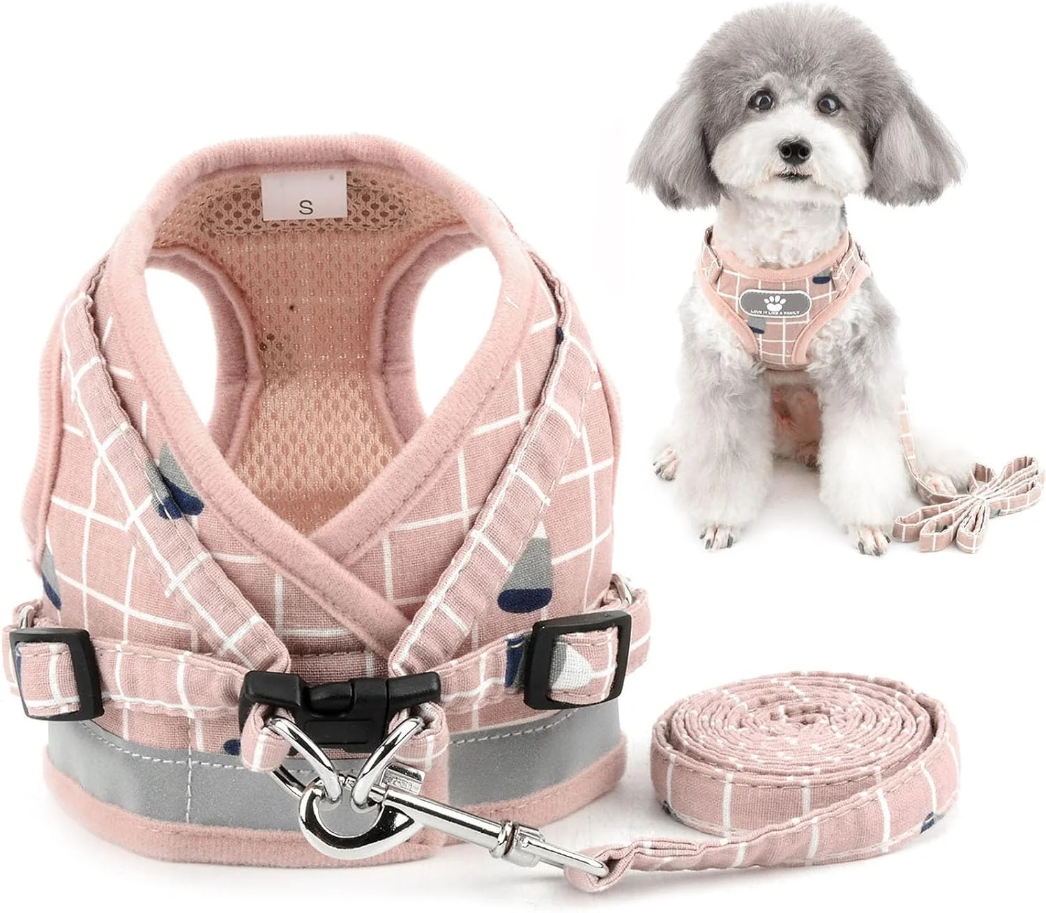 ست قلاده و بند سگ کوچک بدون کشش Zunea، جلیقه قابل تنظیم بازتابنده Chihuahua، جلیقه سگ با پد مشبک، ژاکت توله سگ برای پیاده روی، مناسب برای سگ ها و گربه های خانگی دختر و پسر، صورتی M ست قلاده و بند سگ کوچک بدون کشش Zunea، جلیقه قابل تنظیم بازتابنده Chihuahua، جلیقه سگ با پد مشبک، ژاکت توله سگ برای پیاده روی، مناسب برای سگ ها و گربه های خانگی دختر و پسر، صورتی M