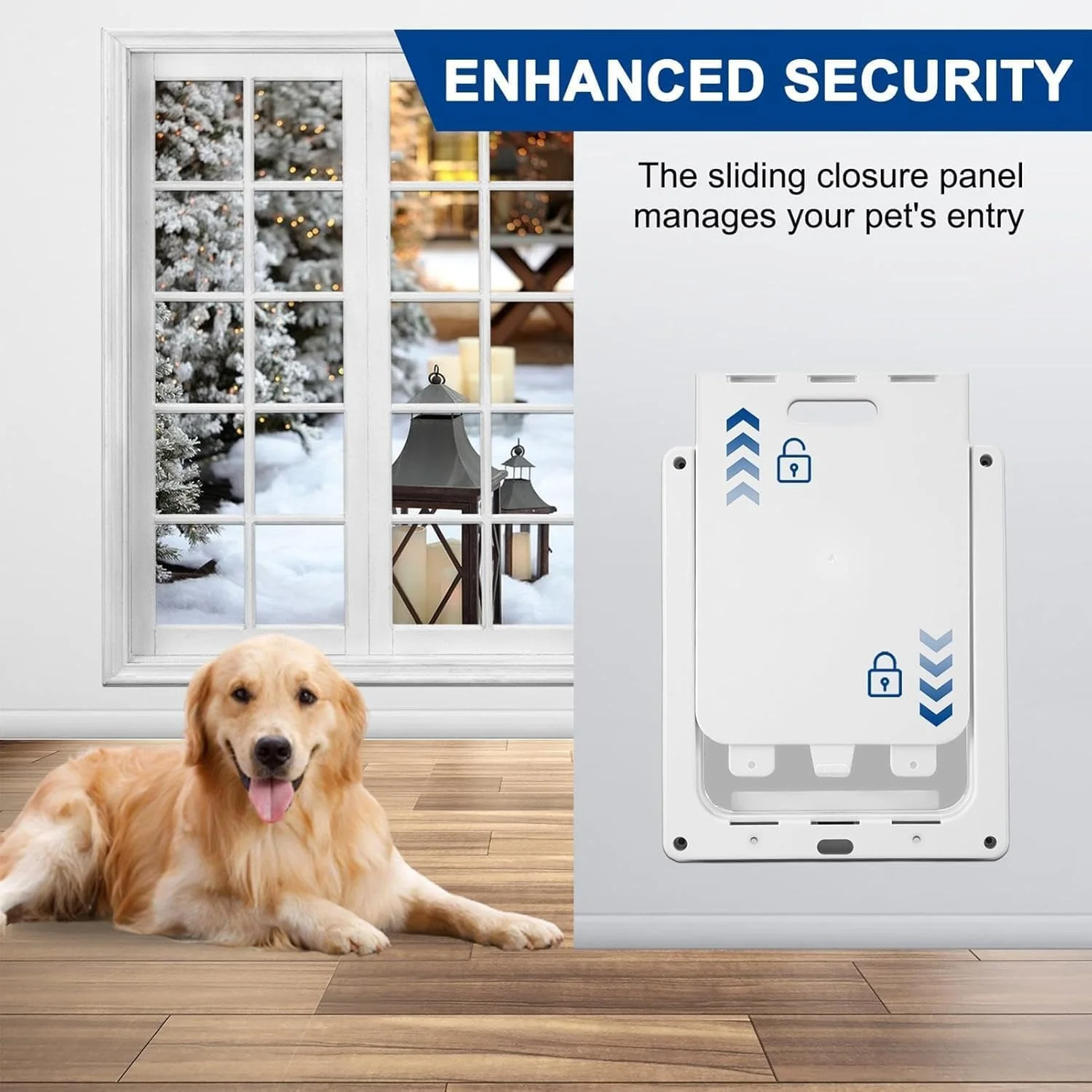 درب مغناطیسی حیوانات خانگی آزونه، درب ضد آب حیوانات خانگی، درب سگ با فلپ قابل تنظیم برای امنیت خانه - بادوام و ضد آب، مناسب برای سگ ها، گربه ها و حیوانات خانگی کوچک تا متوسط، هدیه ای برای دوستداران حیوانات